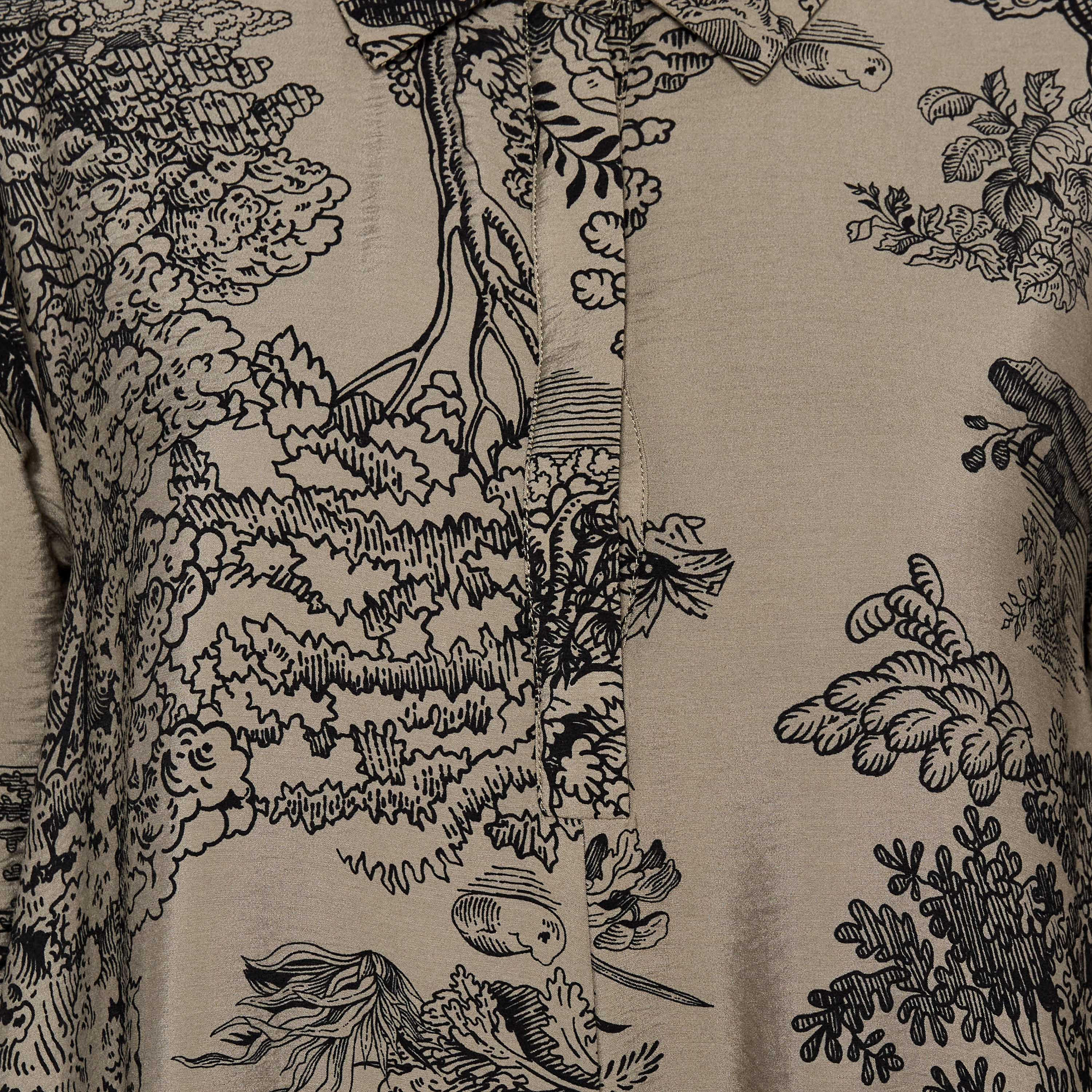 Iconic Printed A-line Women Dress with Concealed Placket-women-clothing-dresses-image-2