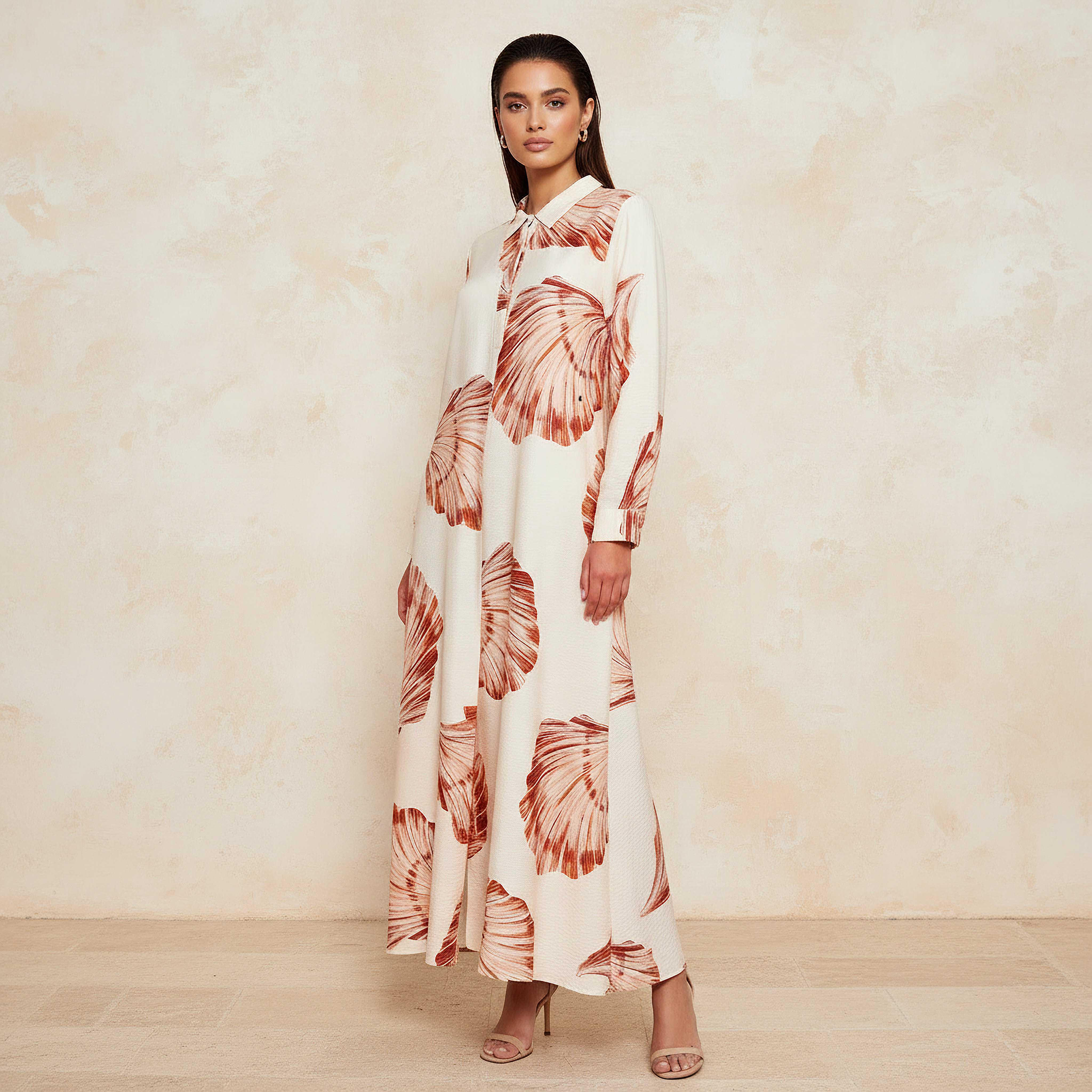 فستان إيه لاين بوصلة أزرار مخفية وطبعات من آيكونيك-women-clothing-dresses-image-1