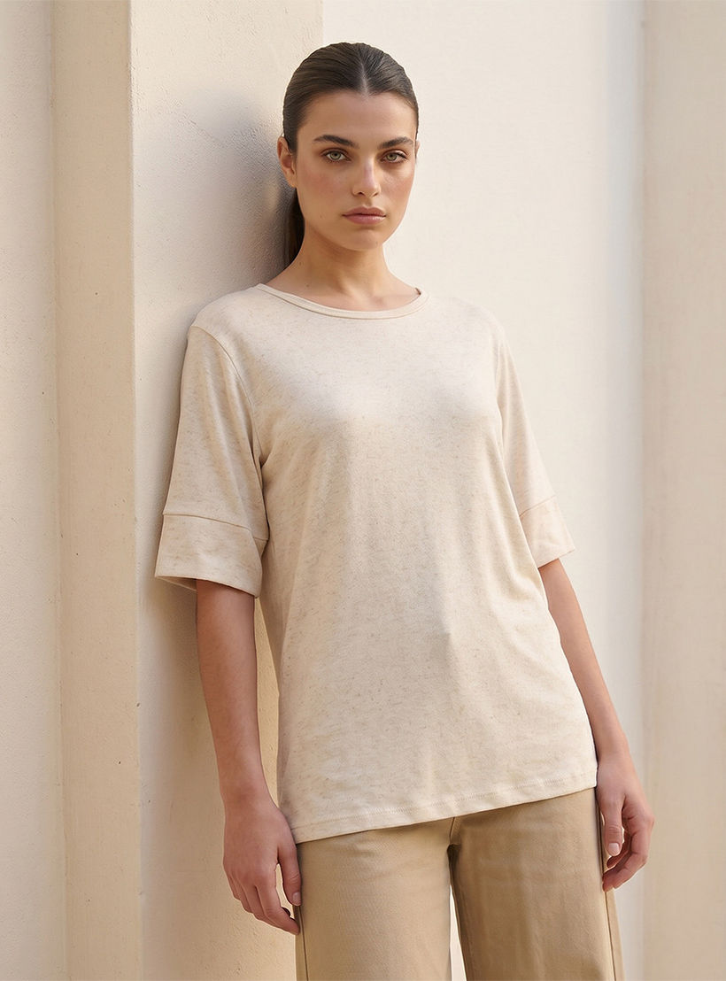 Splash Iconic Regular Fit T-shirt with Crew Neck-women-clothing-tshirts-image-1