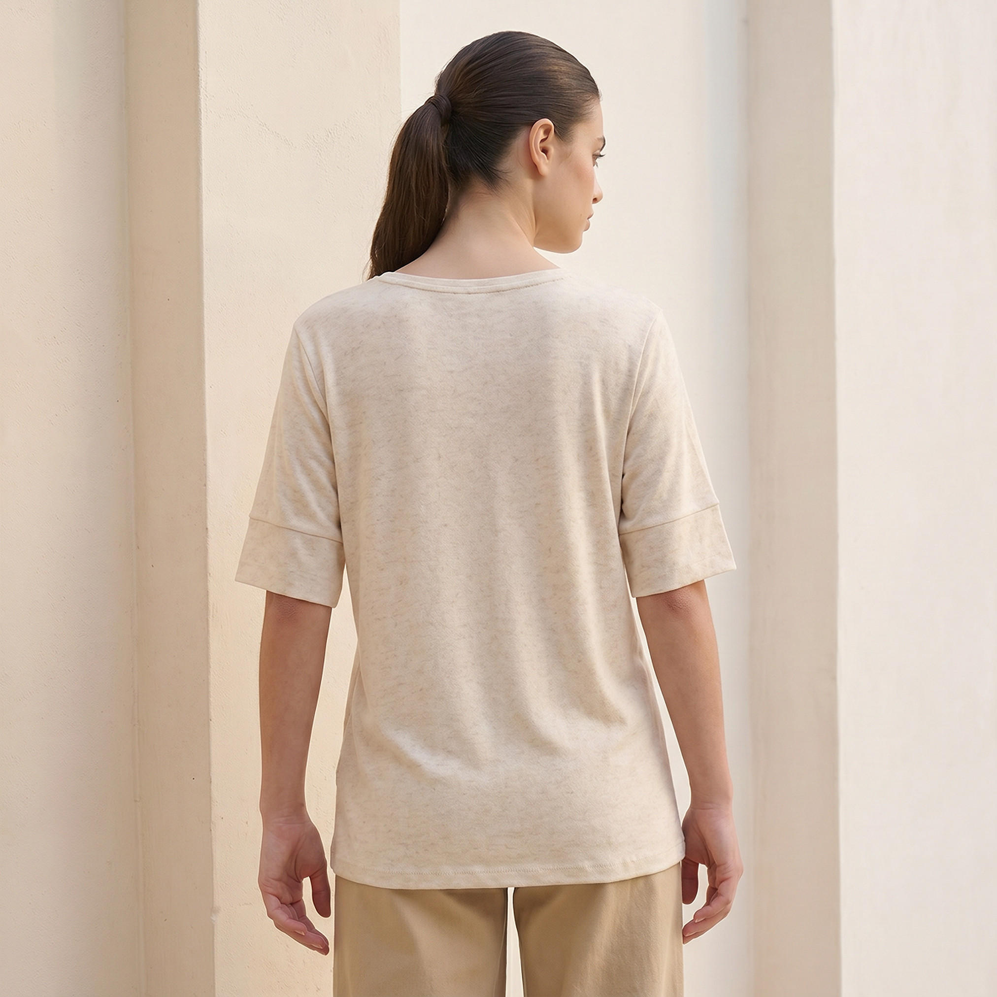 Splash Iconic Regular Fit T-shirt with Crew Neck-women-clothing-tshirts-image-4