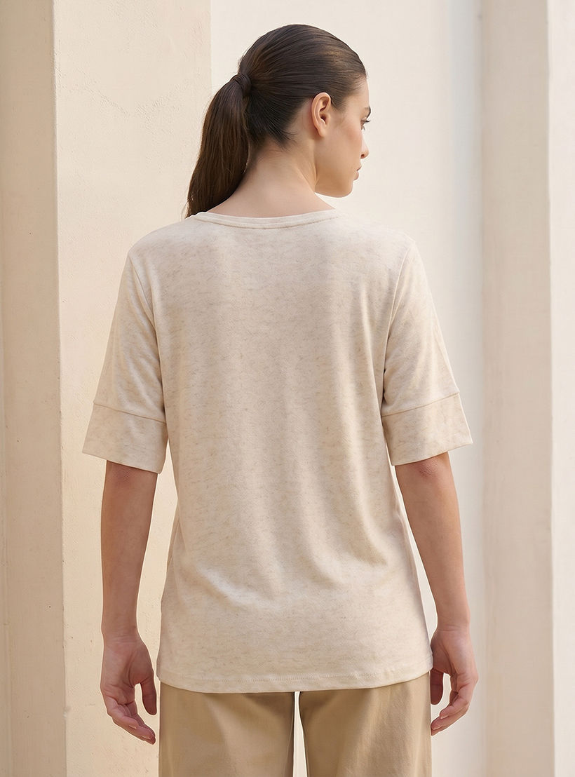 Splash Iconic Regular Fit T-shirt with Crew Neck-women-clothing-tshirts-image-4