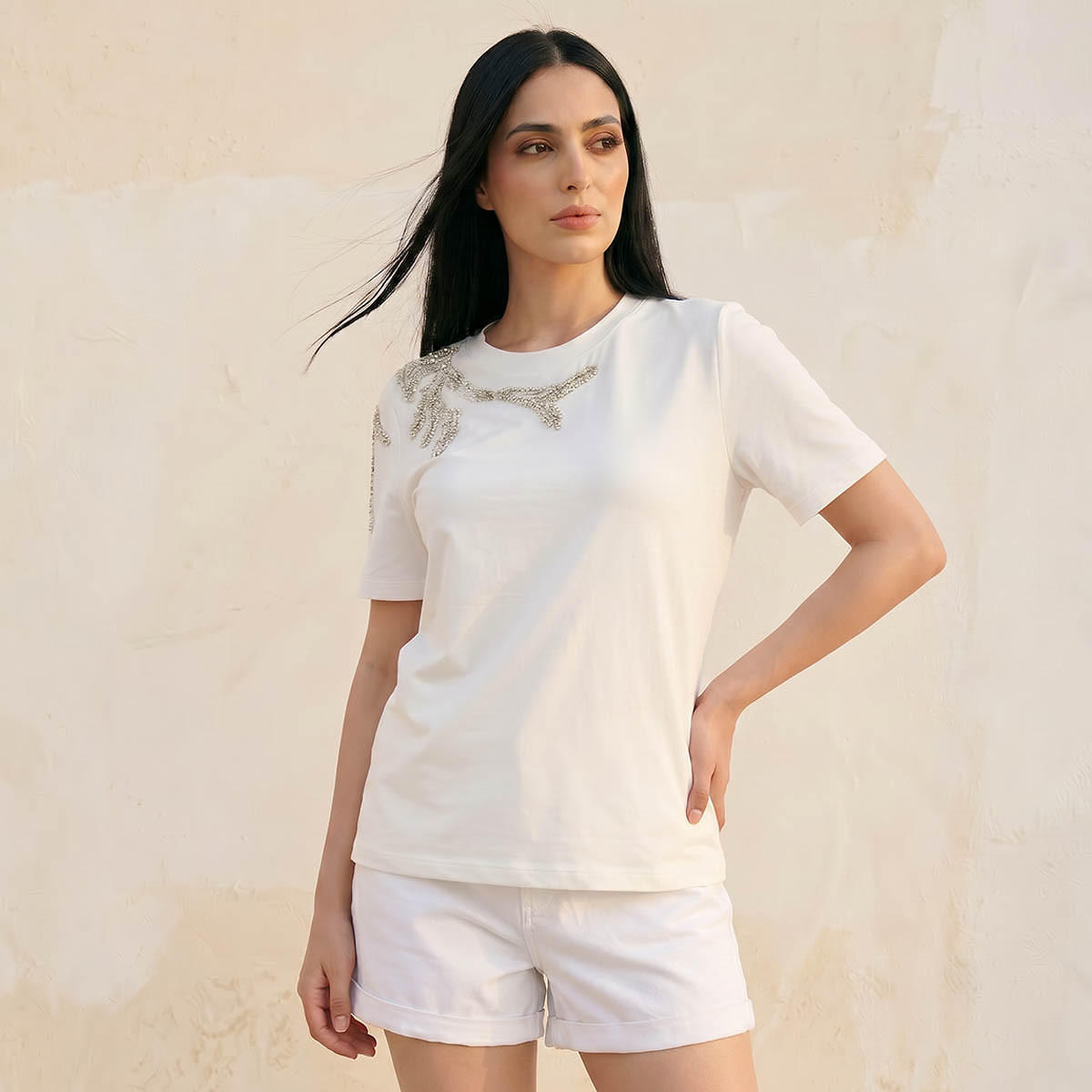 Iconic Relaxed Fit T-shirt with Embellishment-women-clothing-tshirts-image-1
