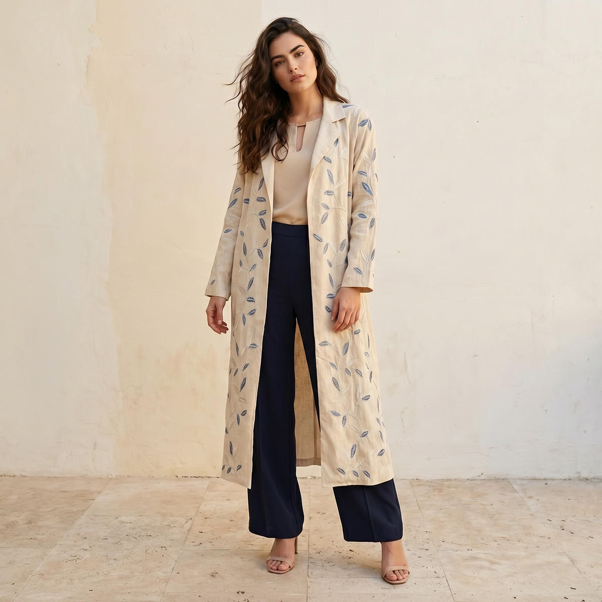 Iconic Relaxed Fit Longline Shrug with Embroidery-women-clothing-shirtsandblouses-blouses-image-1