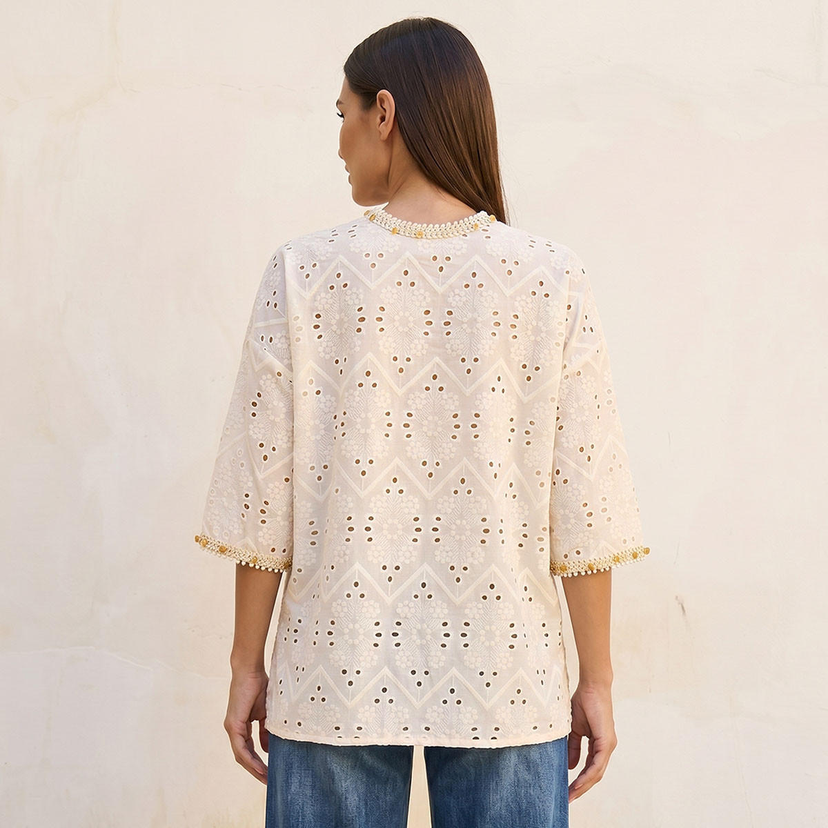 Splash Iconic Relaxed Fit Cotton Top Tassle Tie-Ups-women-clothing-shirtsandblouses-blouses-image-4