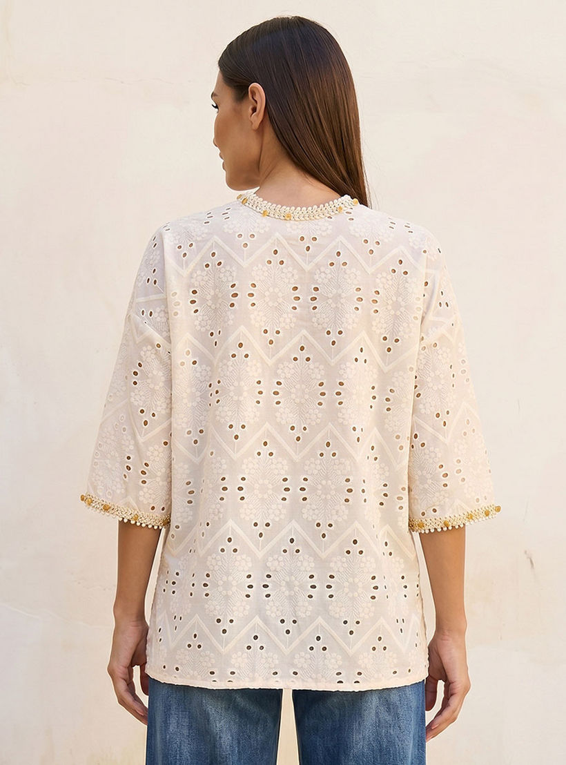 Splash Iconic Relaxed Fit Cotton Top Tassle Tie-Ups-women-clothing-shirtsandblouses-blouses-image-4