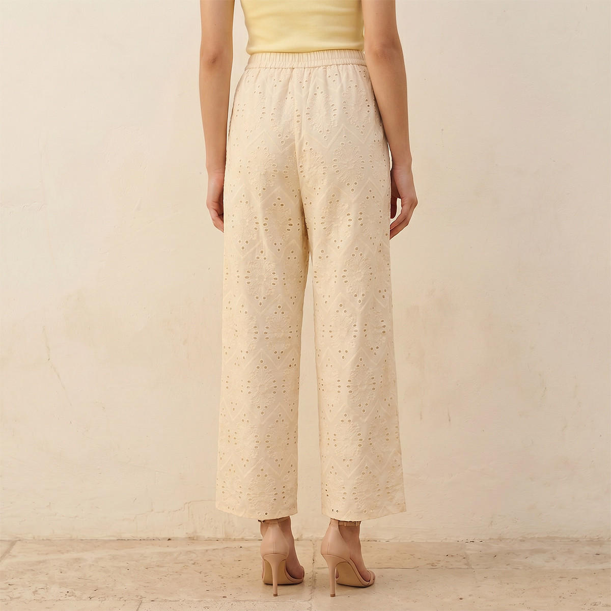 Iconic Elasticated Waist Embroidered Cotton Wide Leg Pants-women-clothing-bottoms-trousers-image-4