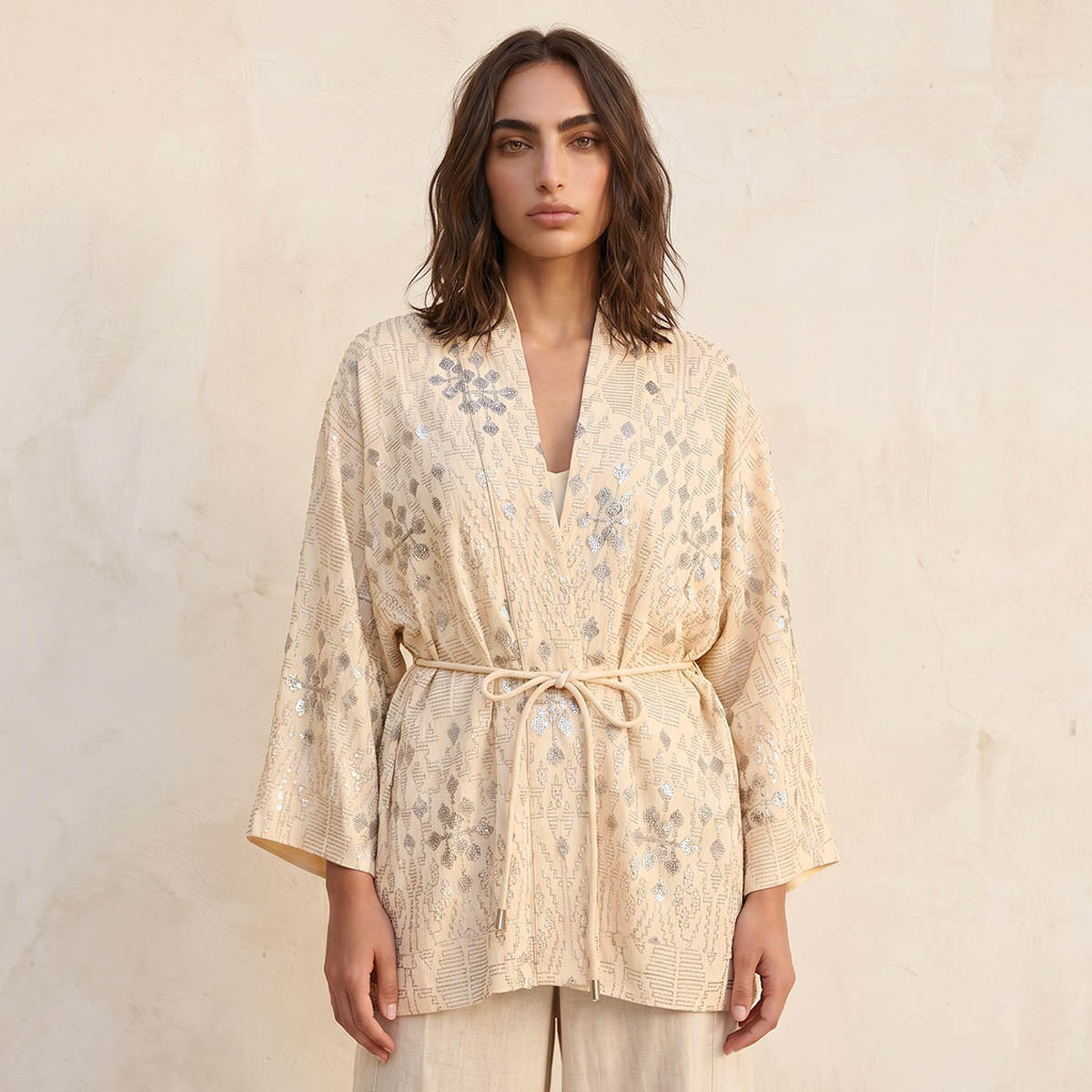 Iconic Embroidered Shrug Tie-Up Belt-women-clothing-shirtsandblouses-blouses-image-1