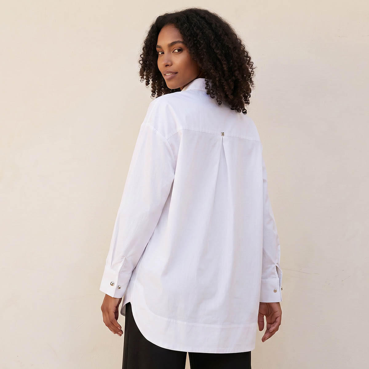 Iconic Poplin Relaxed Fit Shirt with High-Low Hem-women-clothing-shirtsandblouses-shirts-image-4