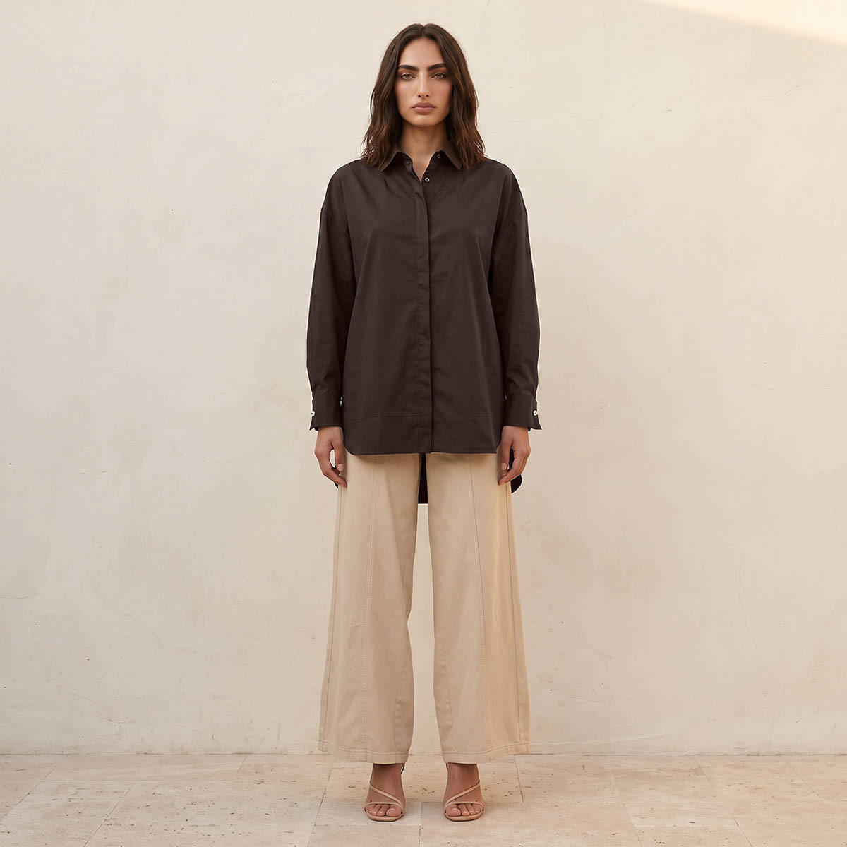 Iconic Poplin Relaxed Fit Shirt with High-Low Hem-women-clothing-shirtsandblouses-shirts-image-3