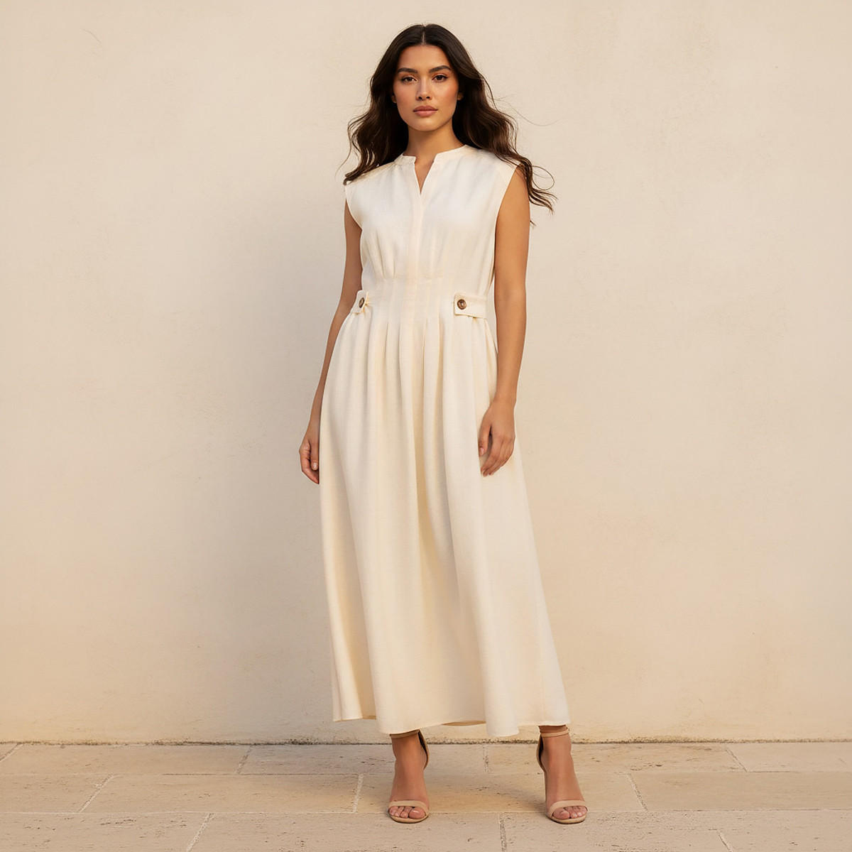 فستان إيه لاين ميدي بأزرار من آيكونيك-women-clothing-dresses-image-1