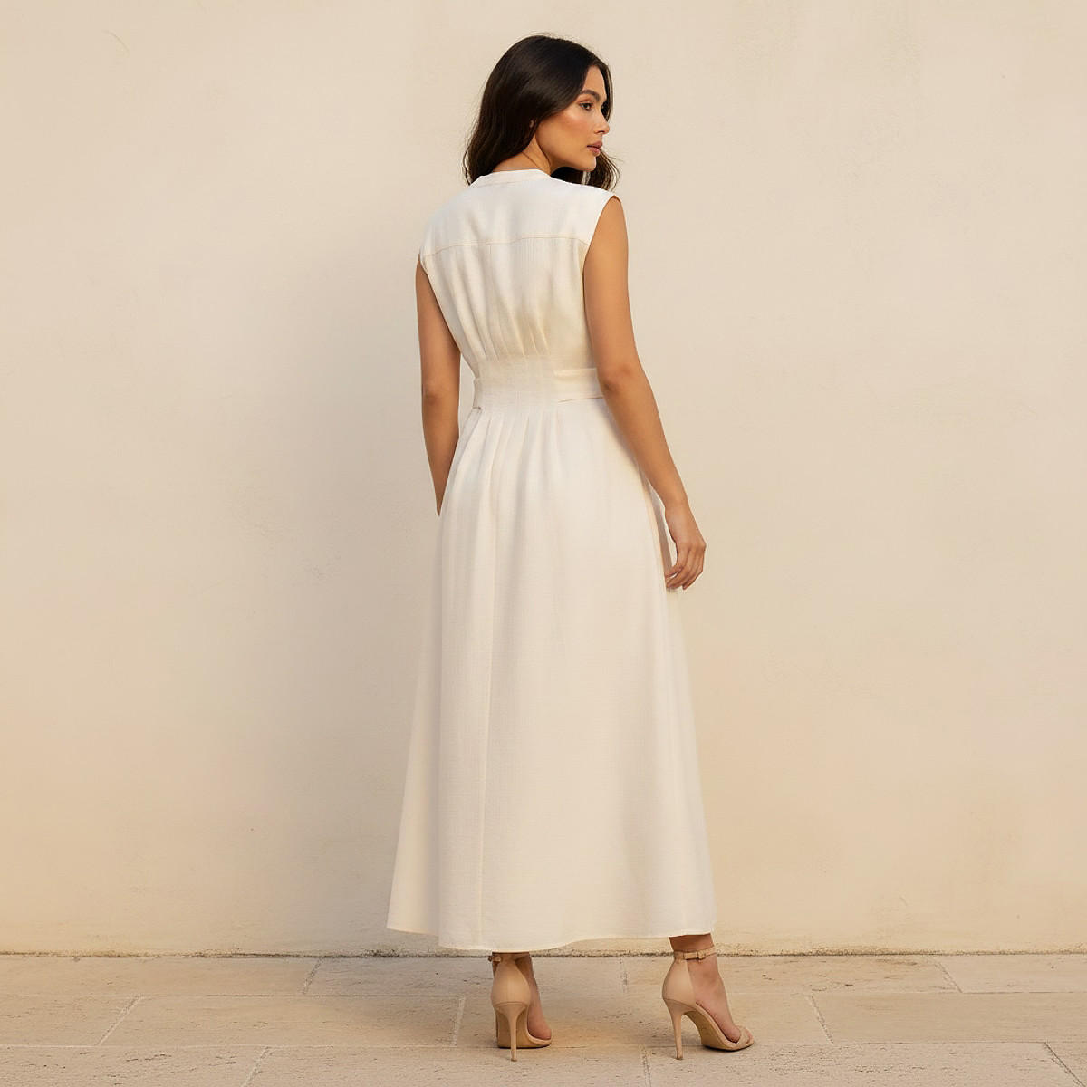 فستان إيه لاين ميدي بأزرار من آيكونيك-women-clothing-dresses-image-4