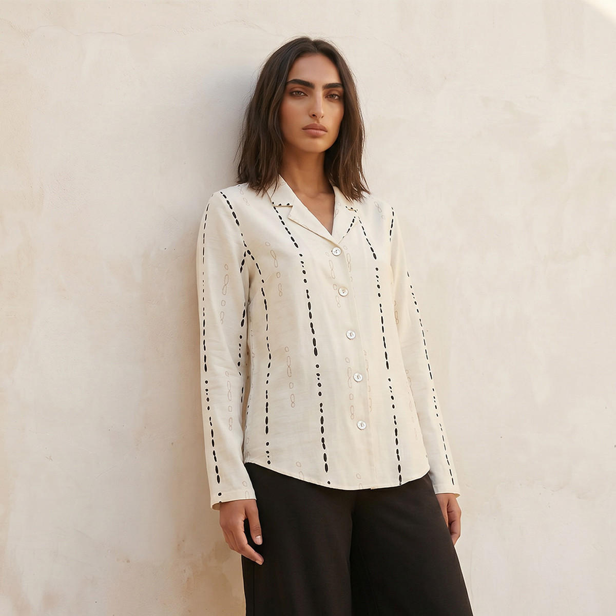 Iconic Regular Fit Notch Lapel Shirt-women-clothing-shirtsandblouses-shirts-image-1