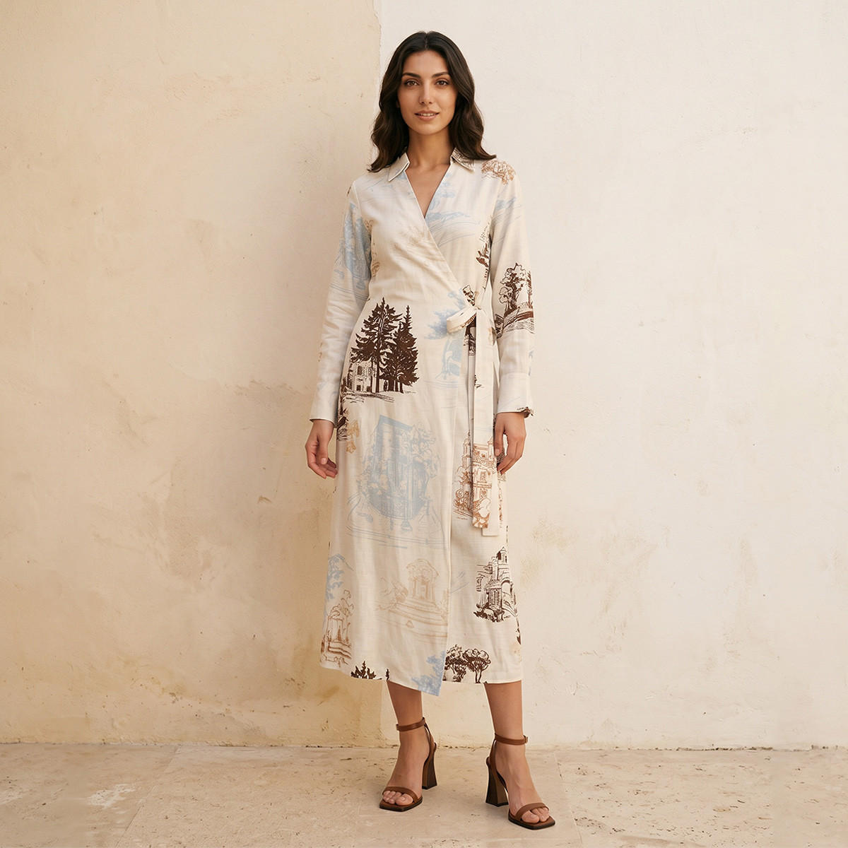 Splash Iconic Printed Wrap Dress-women-clothing-dresses-image-1