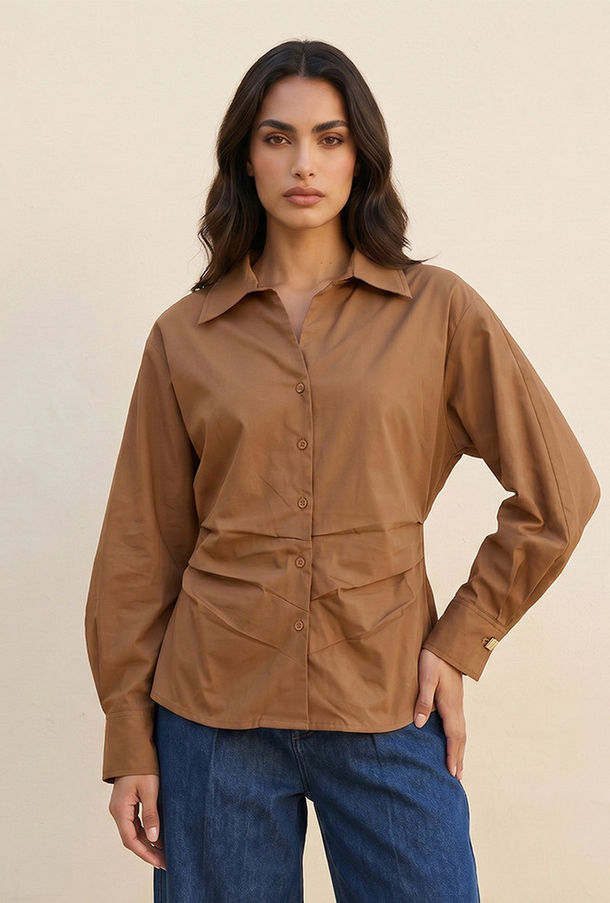 Splash Iconic Poplin Shirt with Volume Sleeves-women-image-1