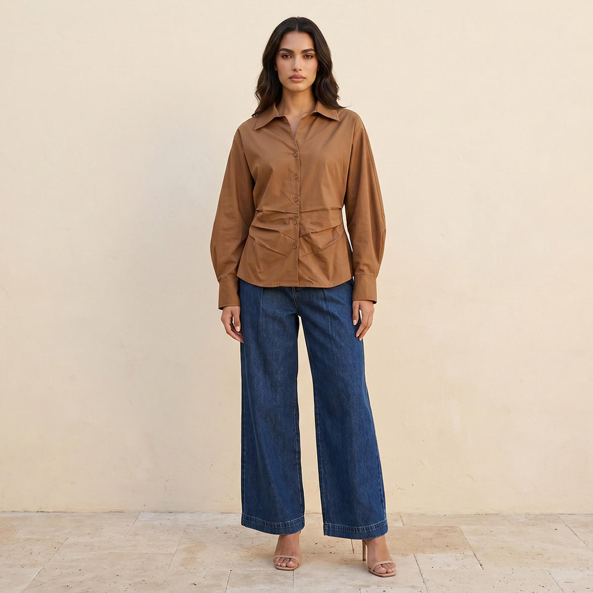 Splash Iconic Poplin Shirt with Volume Sleeves-women-clothing-shirtsandblouses-shirts-image-3