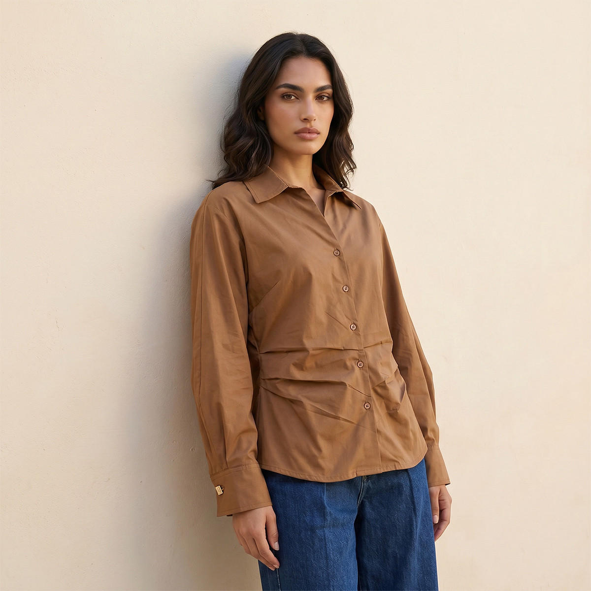 Splash Iconic Poplin Shirt with Volume Sleeves-women-clothing-shirtsandblouses-shirts-image-5