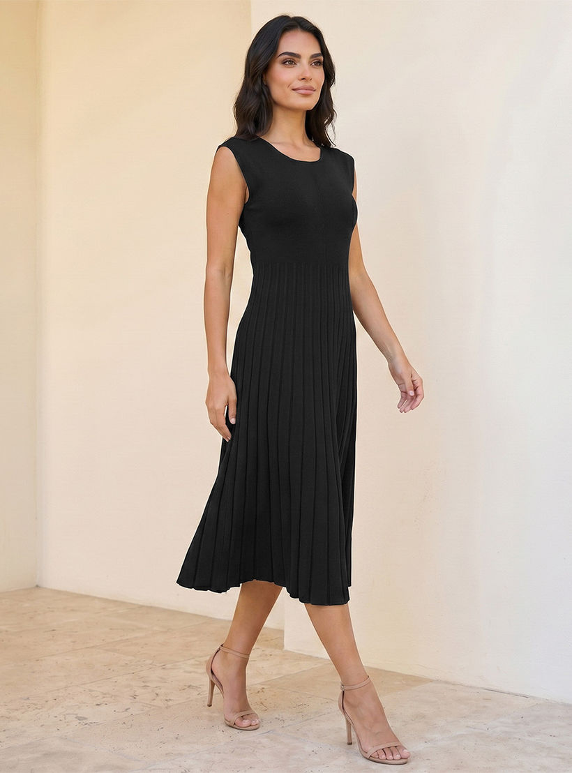 Splash Iconic A-line Midi Dress Pleated-women-clothing-dresses-image-3