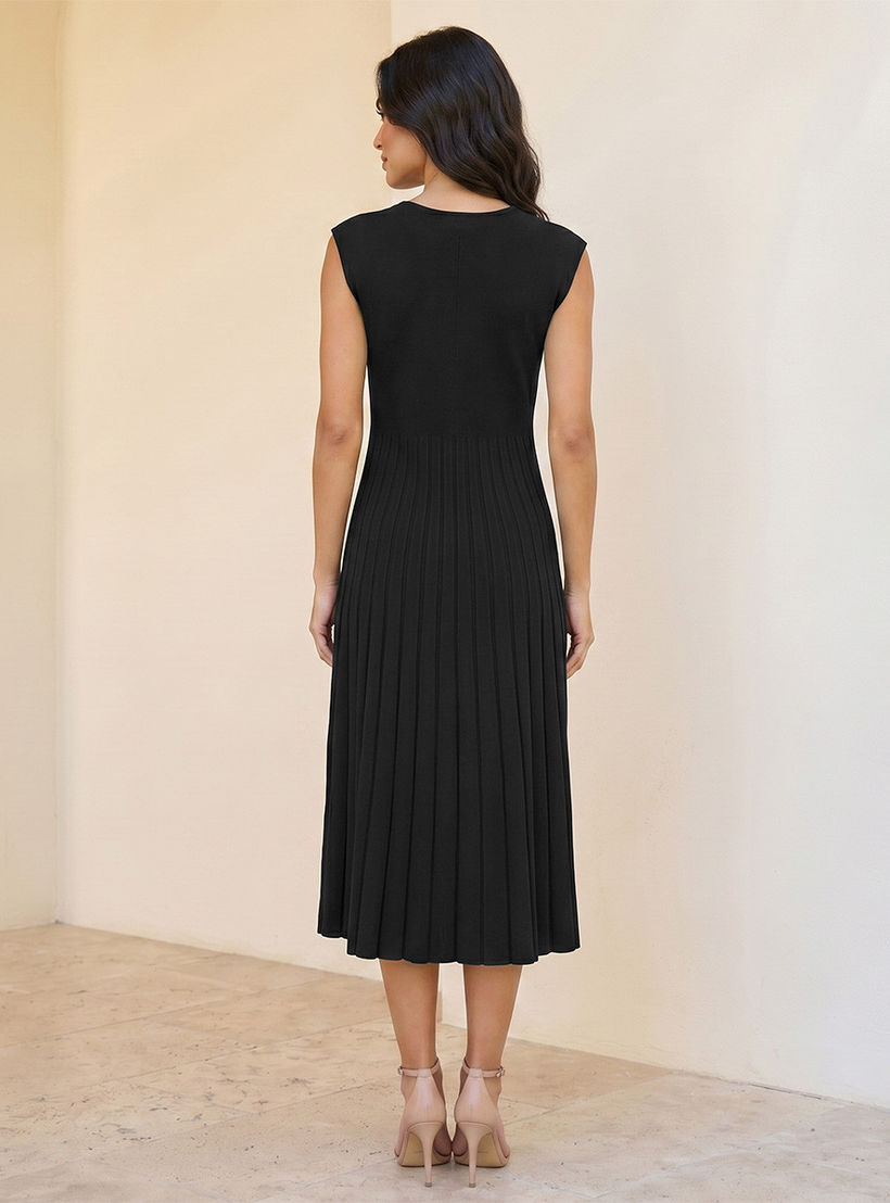 Splash Iconic A-line Midi Dress Pleated-women-clothing-dresses-image-4