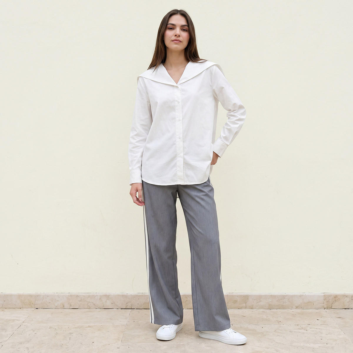 Splash Iconic Cotton Shirt Sailor Collar-women-clothing-shirtsandblouses-shirts-image-3