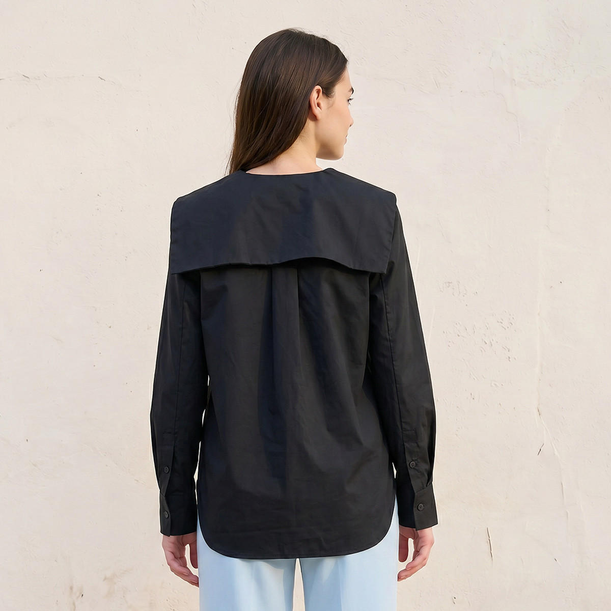 قميص قطن بياقة بحار من سبلاش أيكونيك-women-clothing-shirtsandblouses-shirts-image-4