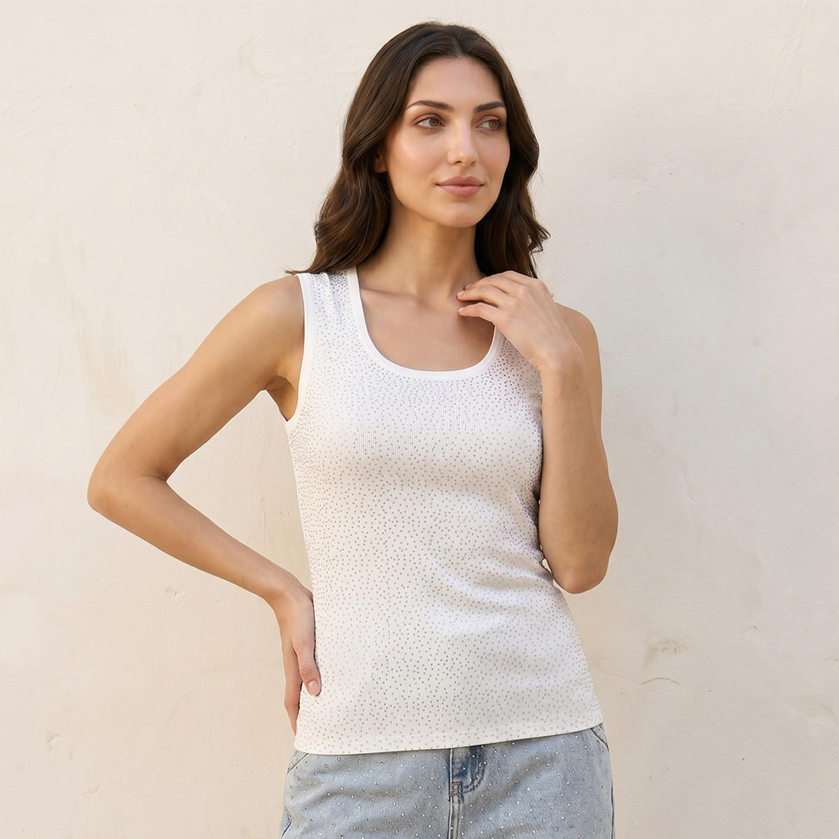 Iconic Tank Top with Embellished Detail-women-clothing-tshirts-image-1