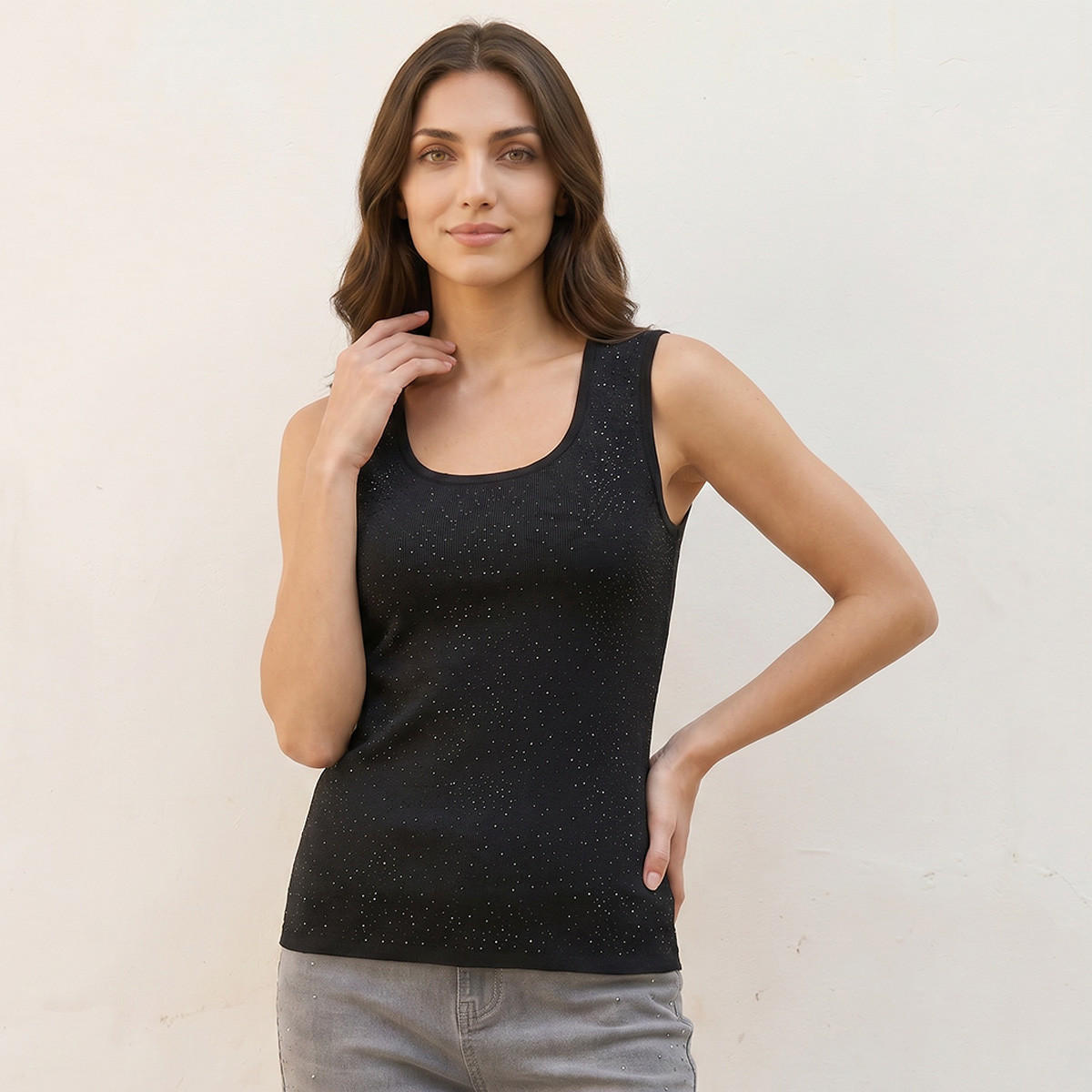 Iconic Tank Top with Embellished Detail-women-clothing-tshirts-image-1