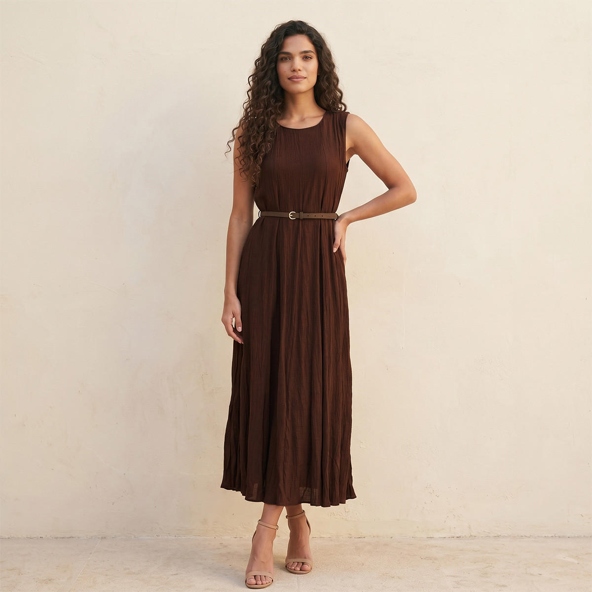 Splash Iconic A-line Maxi Length Dress with Panelled Detail-women-clothing-dresses-image-1