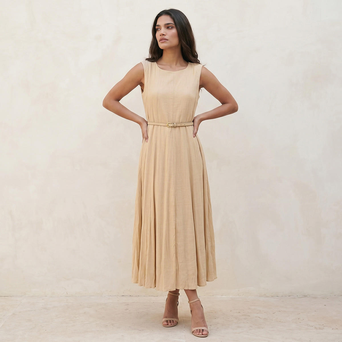 Splash Iconic A-line Maxi Length Dress with Panelled Detail-women-clothing-dresses-image-1