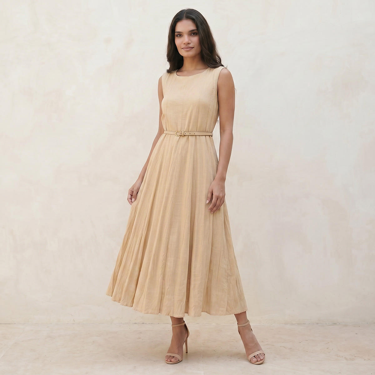 Splash Iconic A-line Maxi Length Dress with Panelled Detail-women-clothing-dresses-image-3