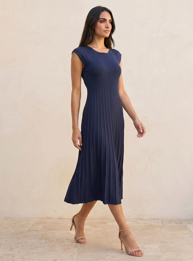 Splash Iconic A-line Midi Dress Pleated-women-clothing-dresses-image-3
