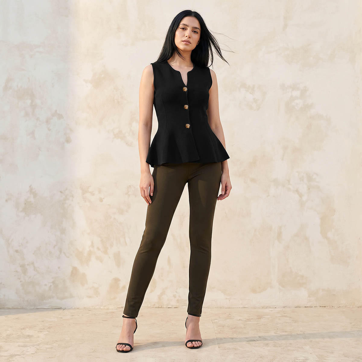 بلوزة بيبلوم بوصلة أزرار من آيكونيك-women-clothing-shirtsandblouses-blouses-image-3