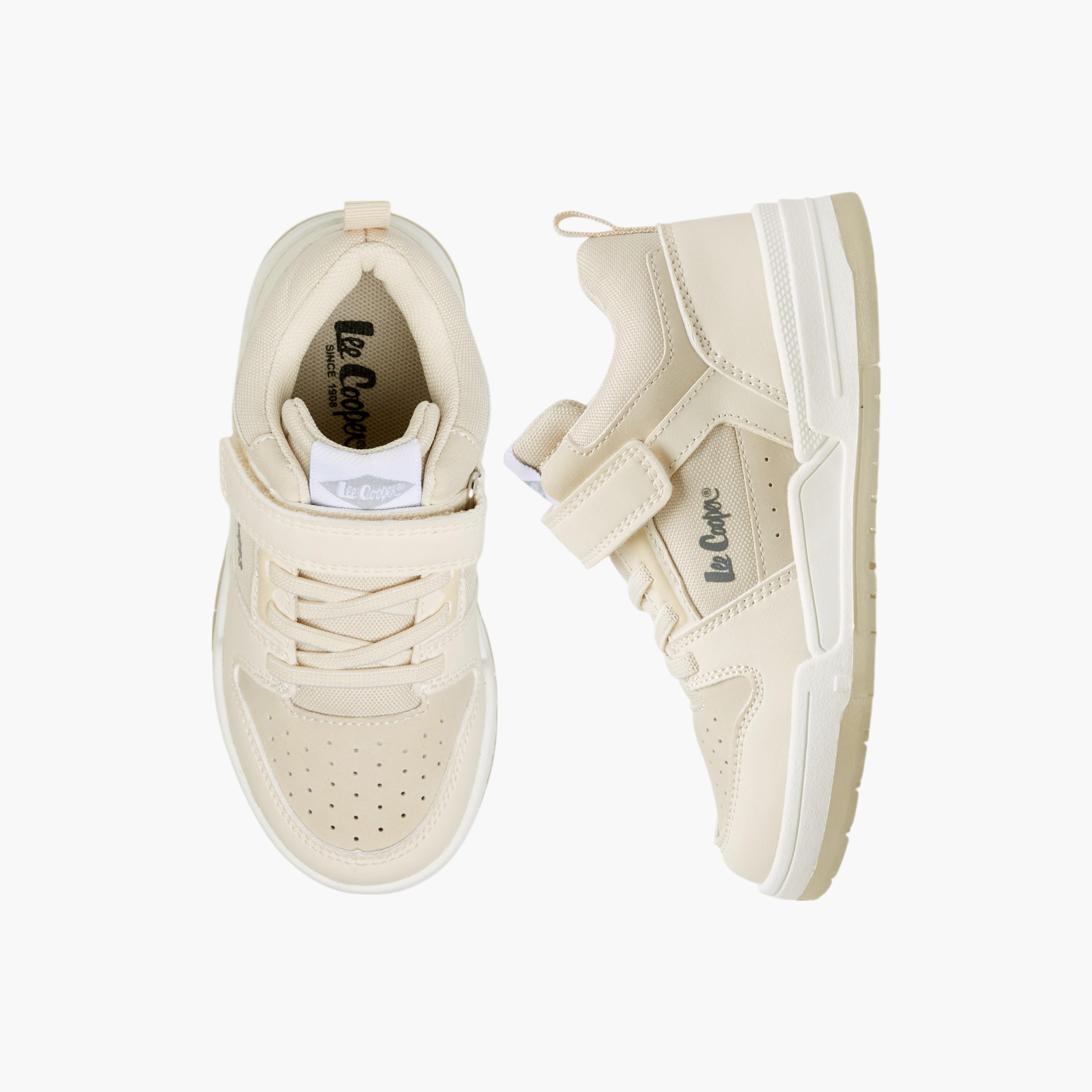 Lee Cooper Boys' Panelled Sneakers with Hook and Loop Closure-boys-shoes-sneakers-image-1