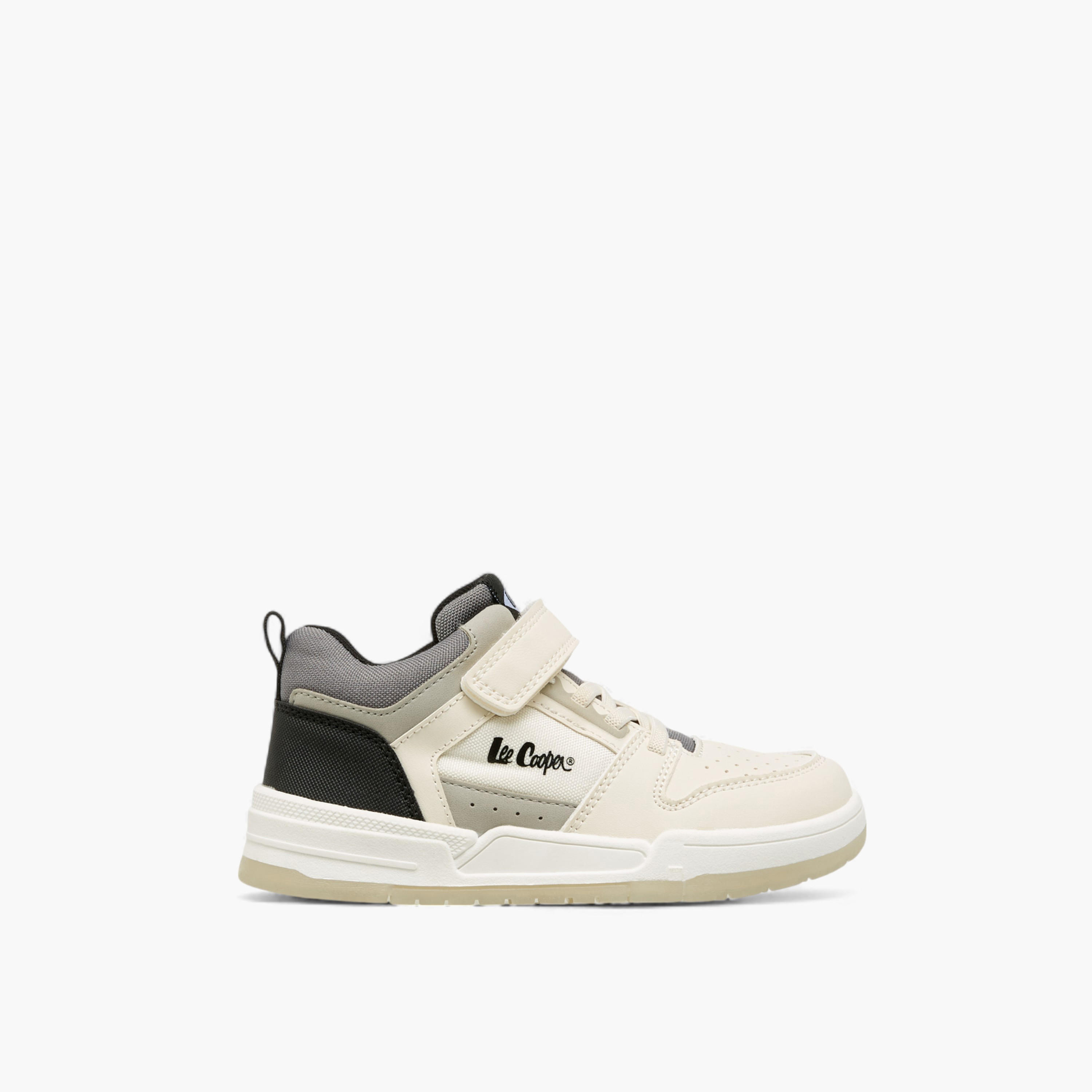 Lee Cooper Boys' Panelled Sneakers with Hook and Loop Closure-boys-shoes-sneakers-image-3