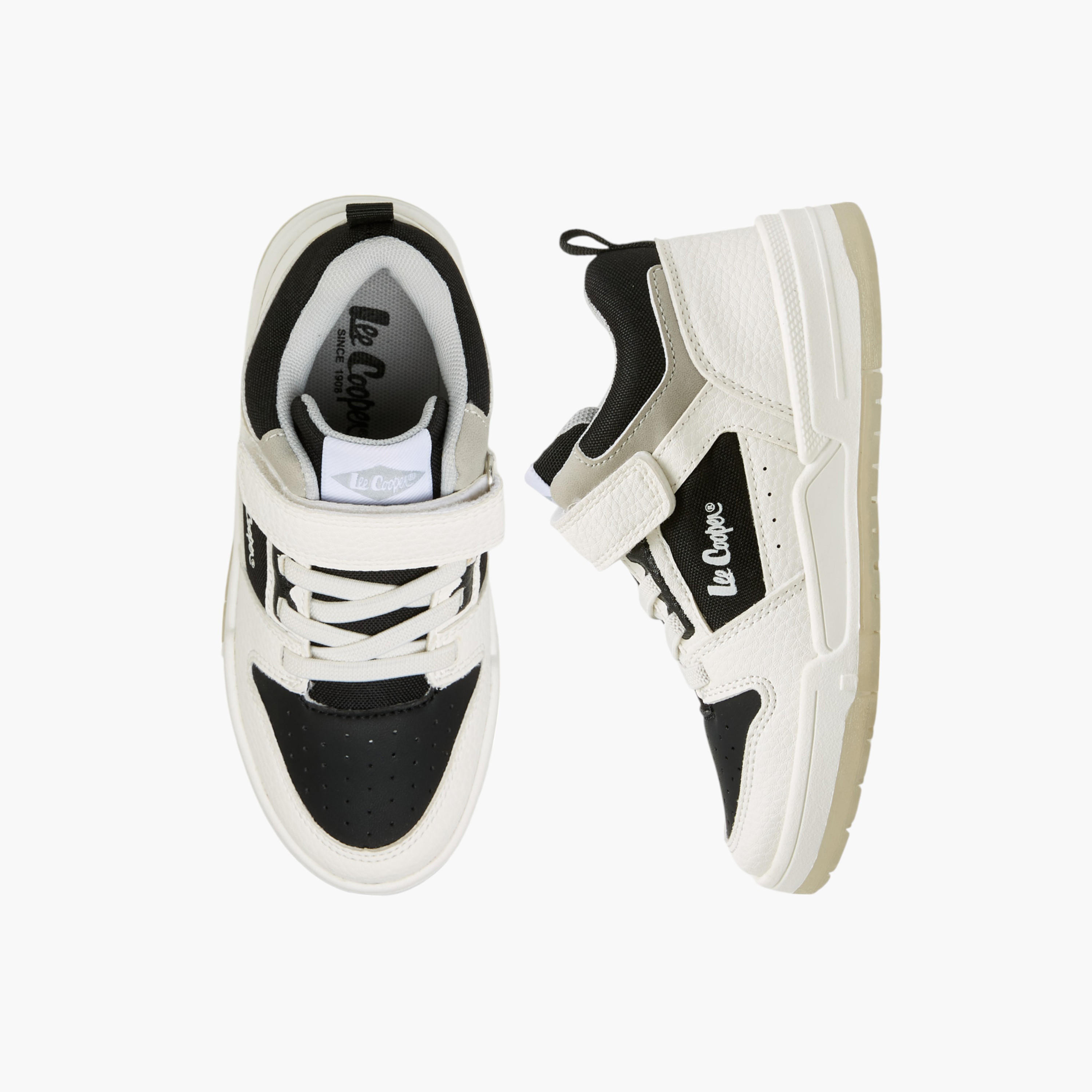 Lee Cooper Boys' Panelled Sneakers with Hook and Loop Closure-boys-shoes-sneakers-image-1