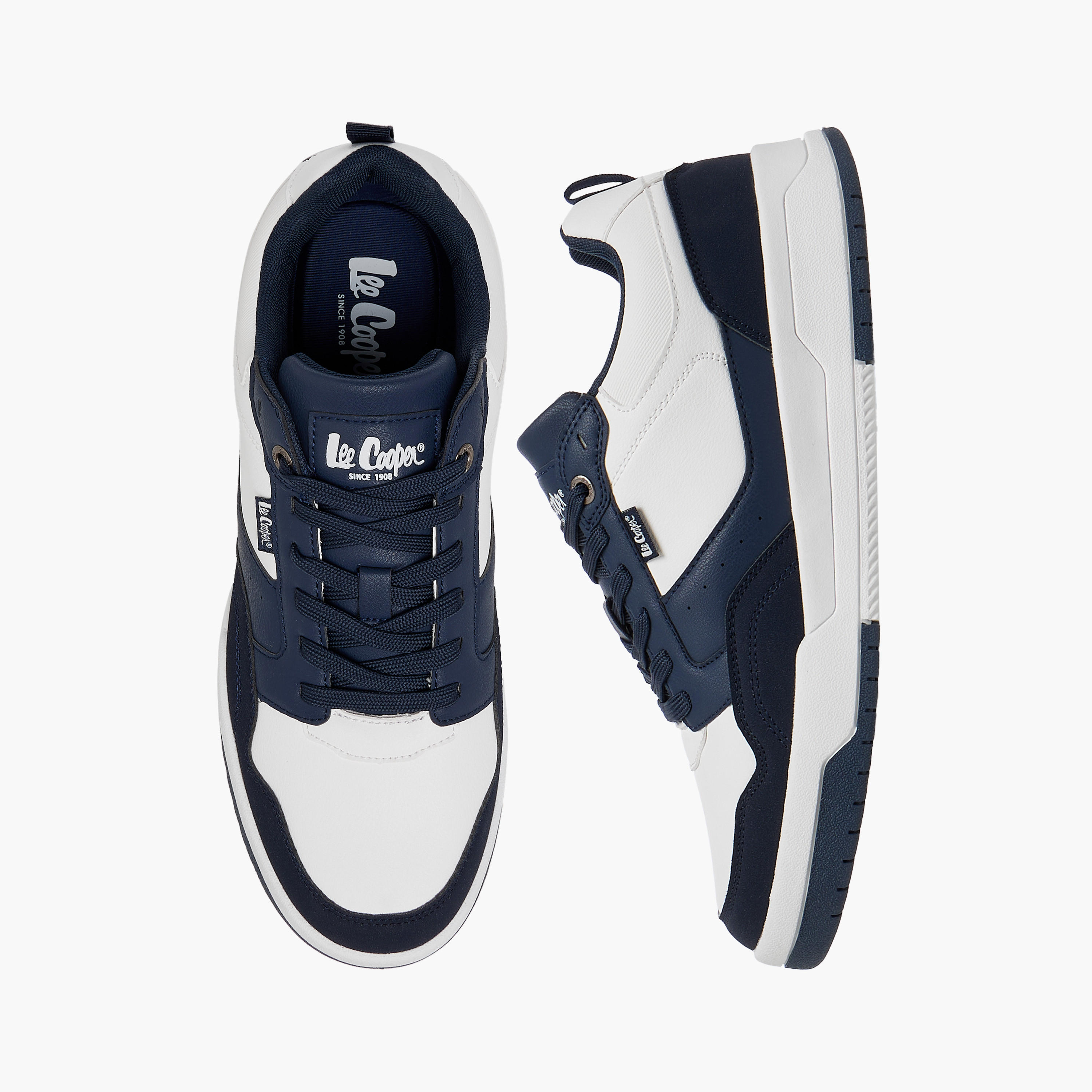 Lee Cooper Men's Panelled Sneakers with Lace-Up Closure-men-shoes-sneakers-image-1