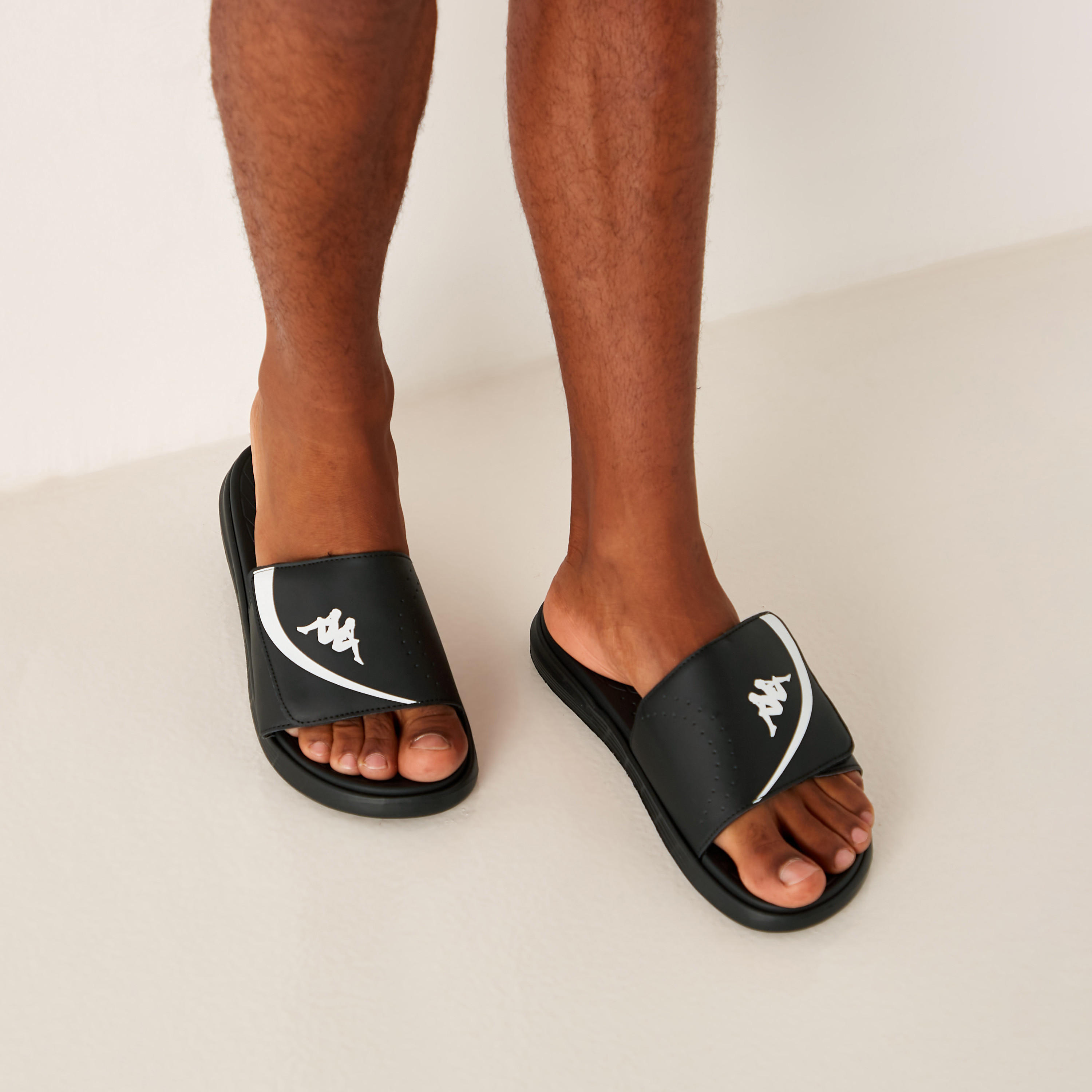 Kappa Men's Logo Print Slip-On Slide Sandals-men-shoes-flipflopsandslides-image-2