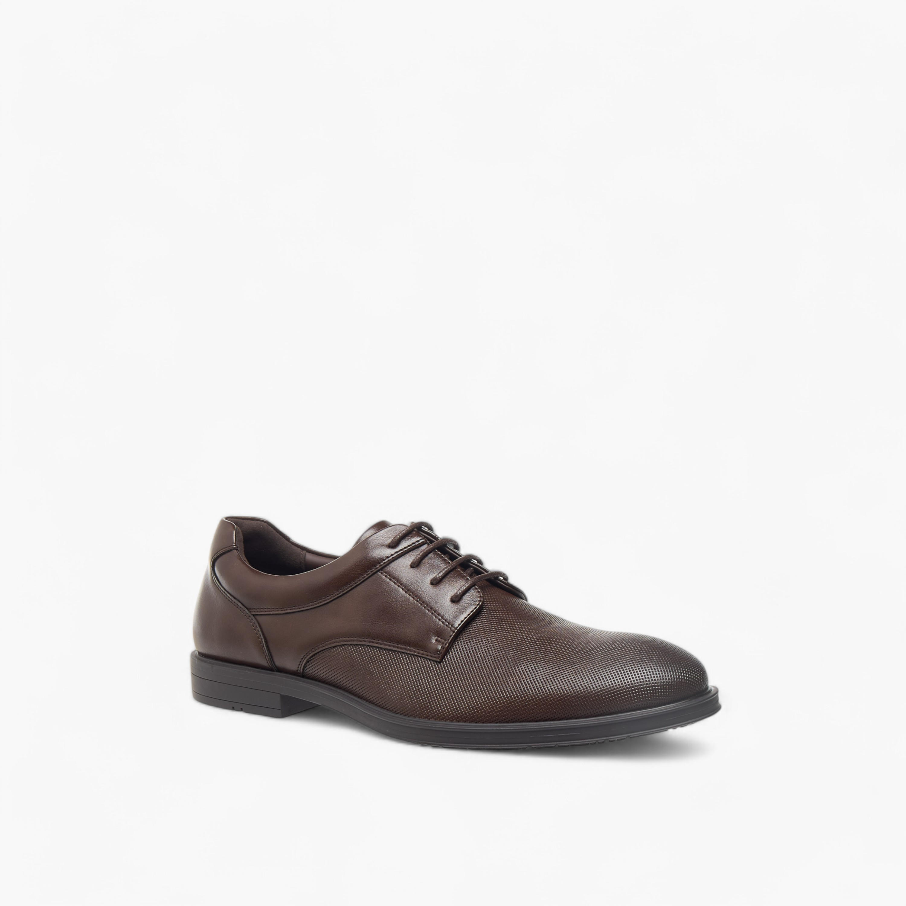 LBL by Shoexpress Textured Derby Shoes with Lace-Up Closure-men-shoes-formalshoes-image-2