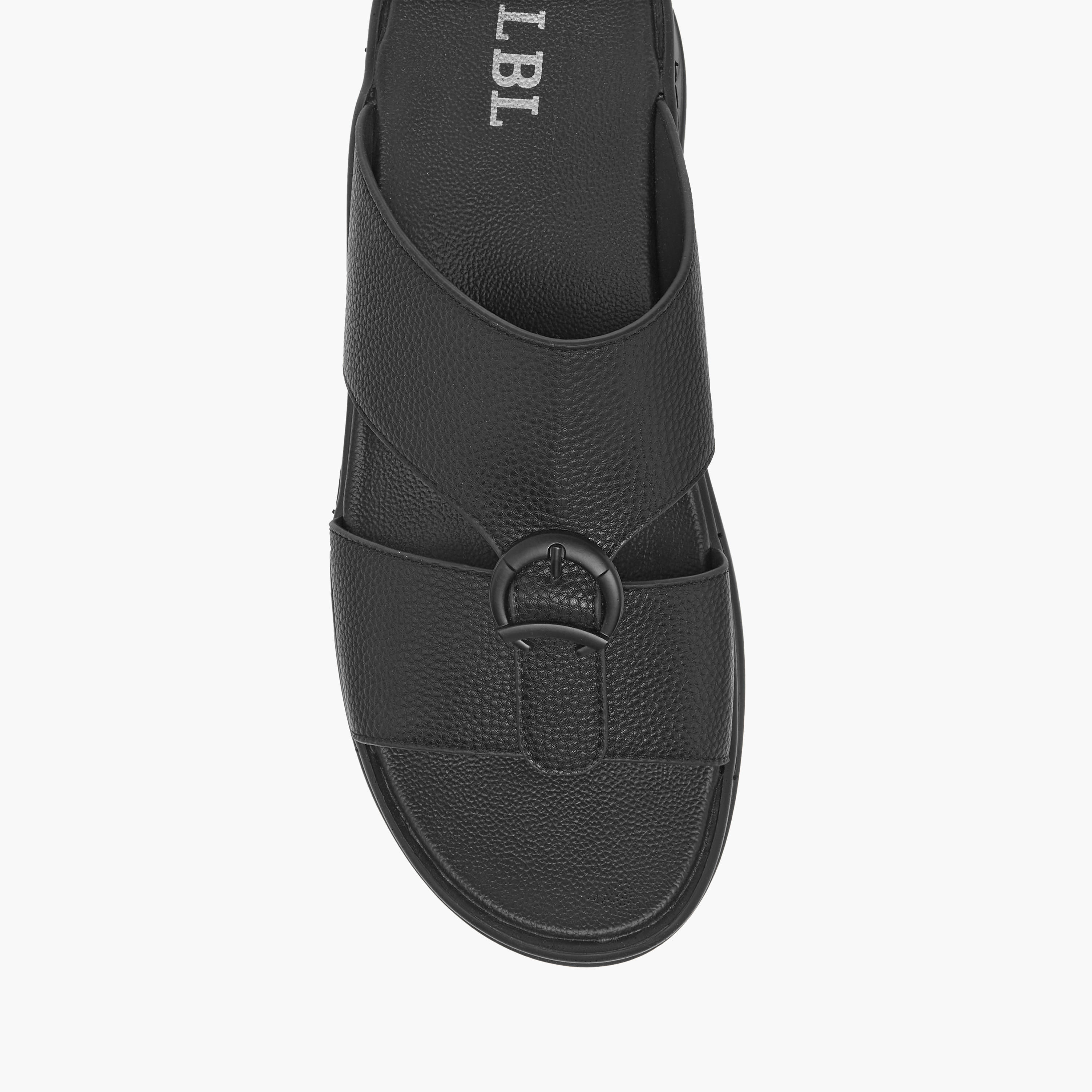 LBL by Shoexpress Textured Slip-On Comfort Arabic Sandals with Buckle Accent-men-shoes-sandals-image-3