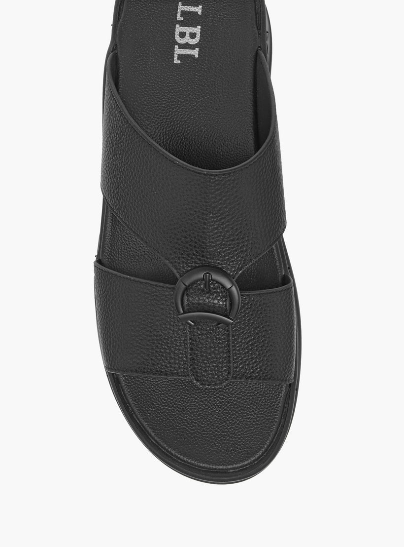 LBL by Shoexpress Textured Slip-On Comfort Arabic Sandals with Buckle Accent-men-shoes-sandals-image-3