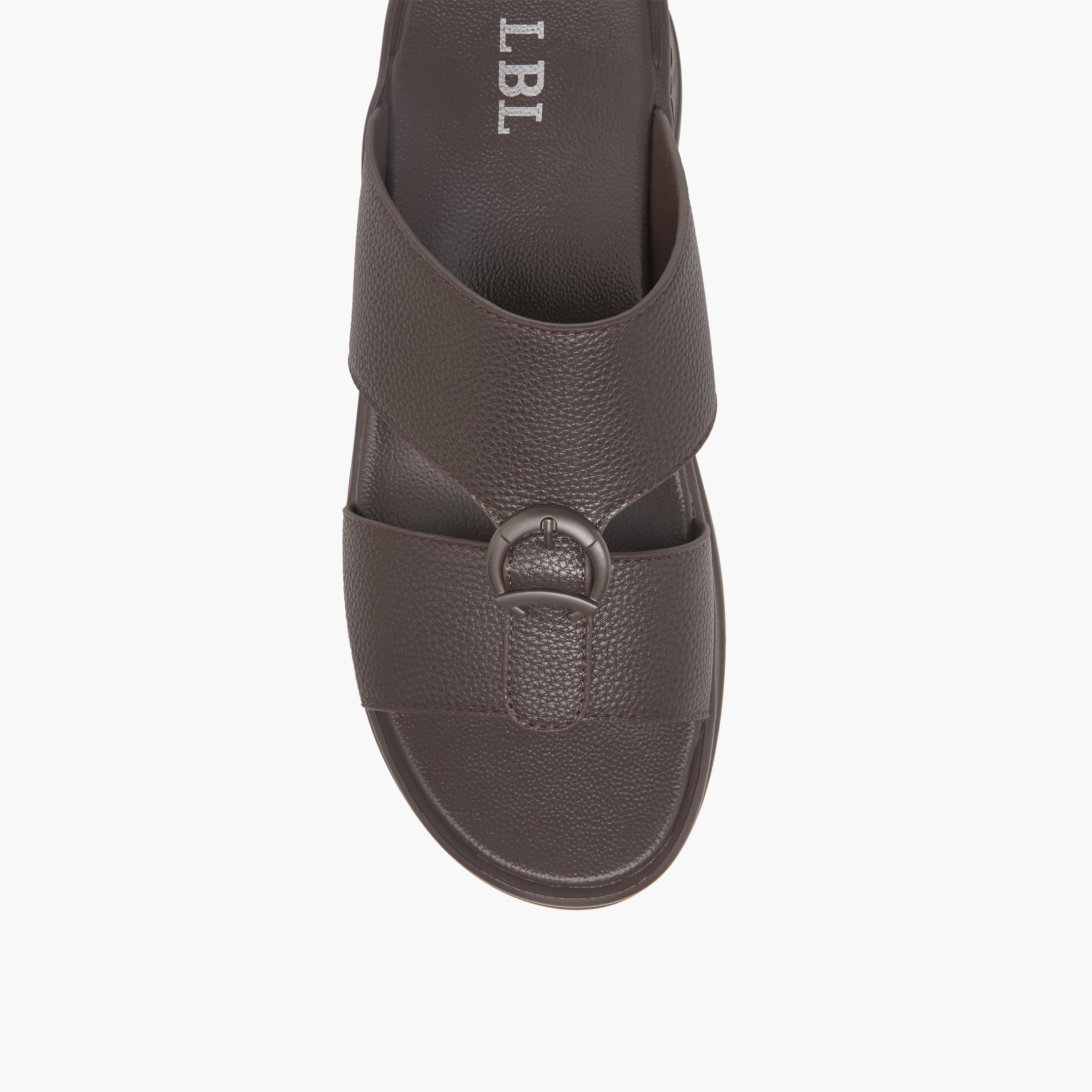 LBL by Shoexpress Textured Slip-On Comfort Arabic Sandals with Buckle Accent-men-shoes-sandals-image-3