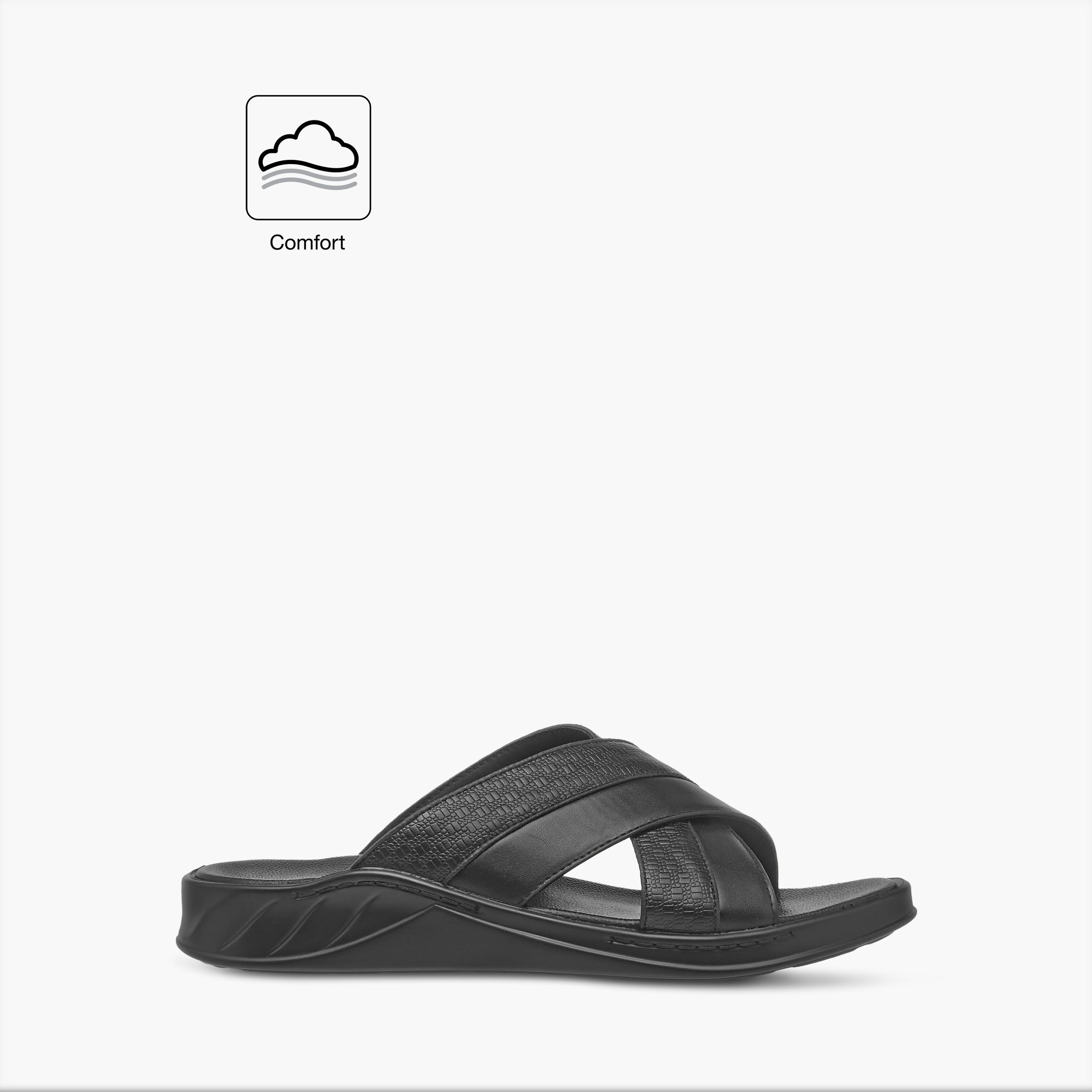 LBL by Shoexpress Textured Cross Strap Slip-On Comfort Arabic Sandals-men-shoes-sandals-image-2