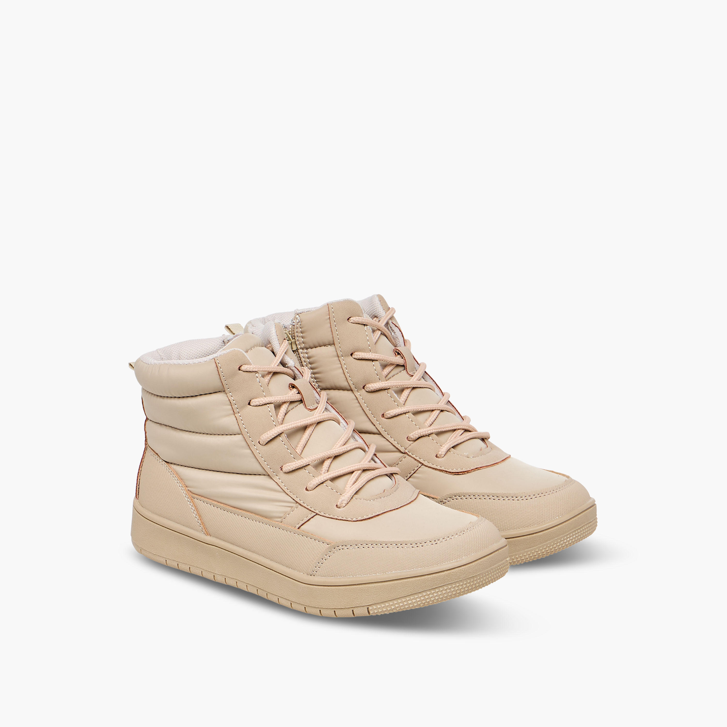 Mister Duchini Boys Quilted Lace-Up Ankle Length Boots-boys-shoes-boots-image-1