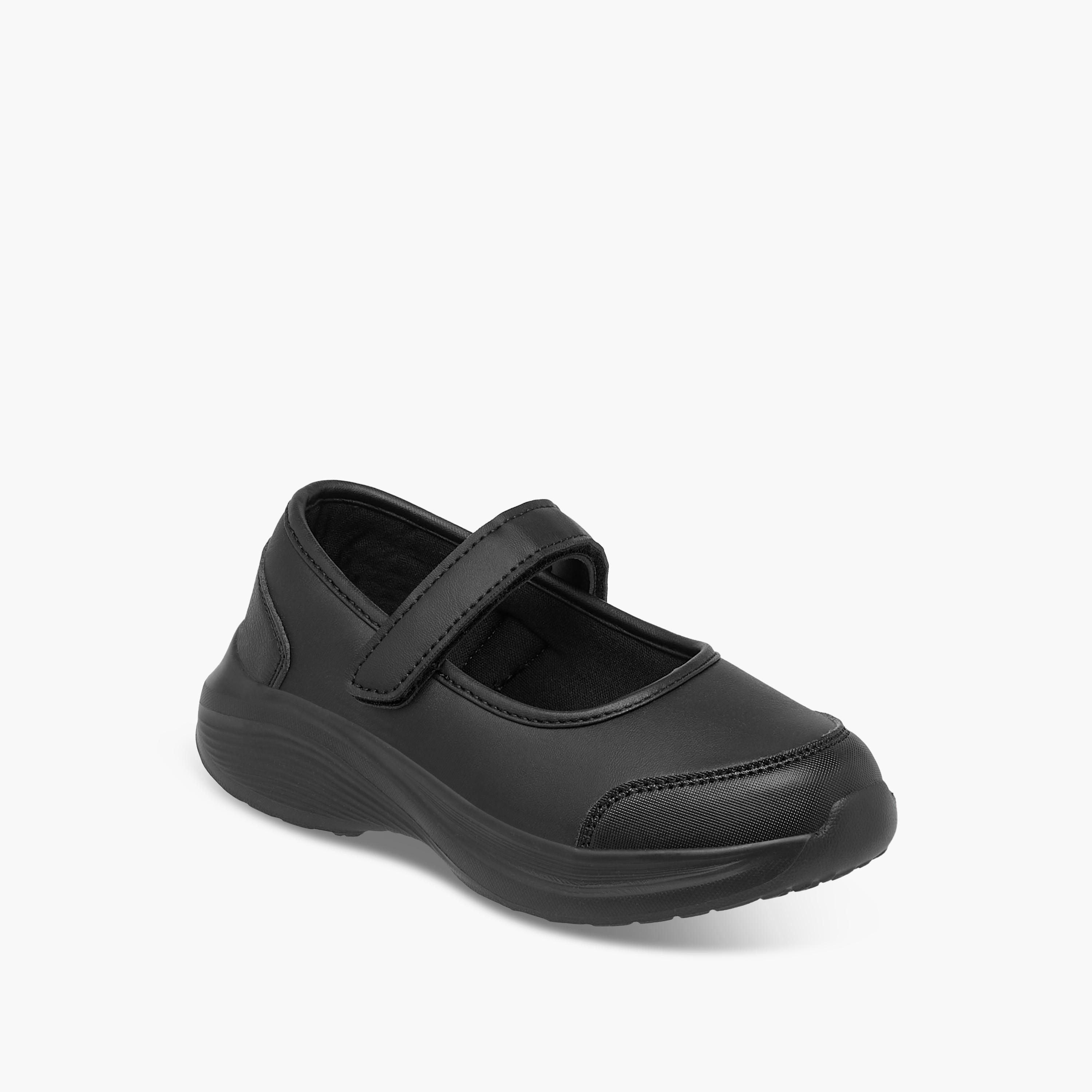 Dash Solid School Shoes with Hook and Loop Closure-girls-shoes-sports-image-2
