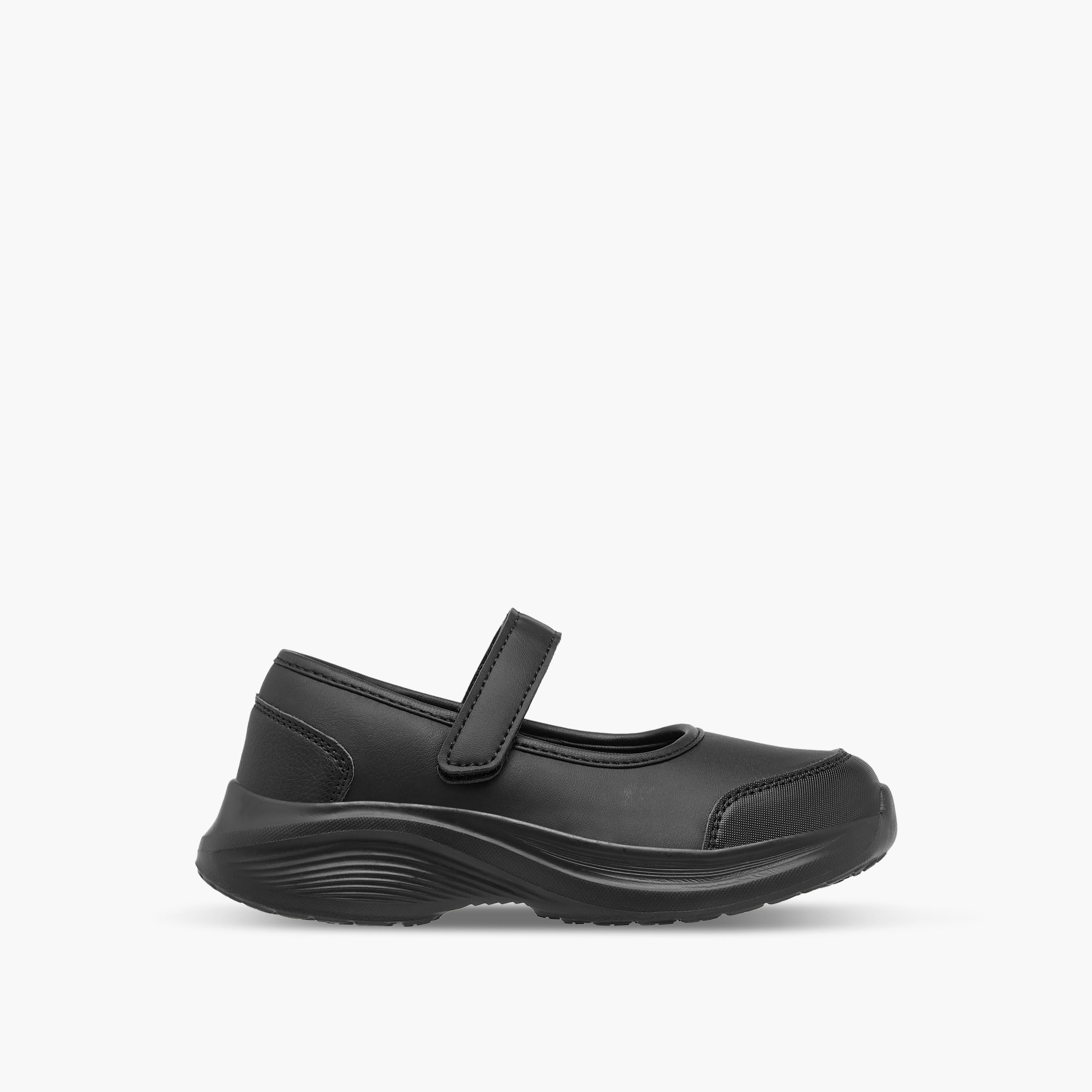 Dash Solid School Shoes with Hook and Loop Closure-girls-shoes-sports-image-3