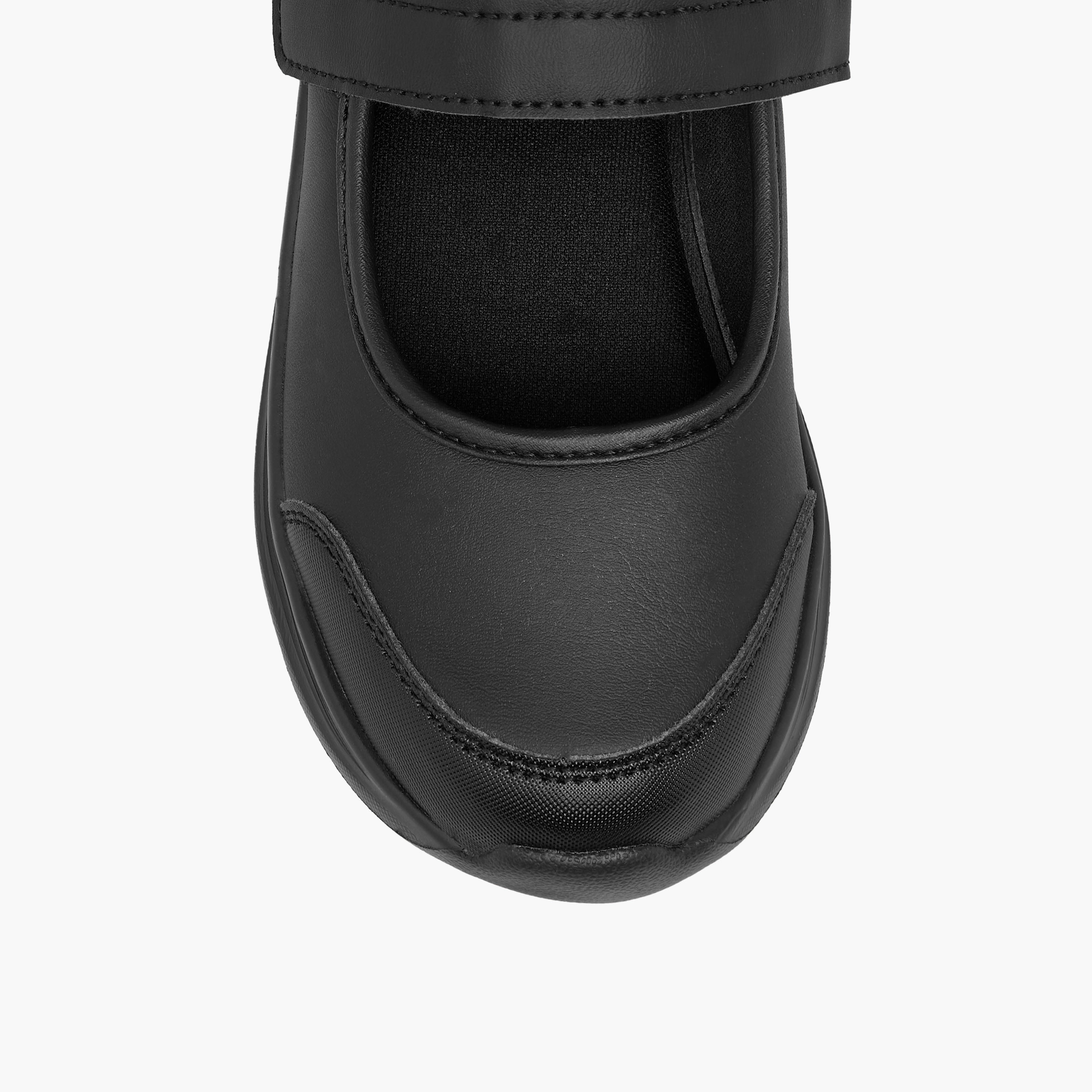 Dash Solid School Shoes with Hook and Loop Closure-girls-shoes-sports-image-4