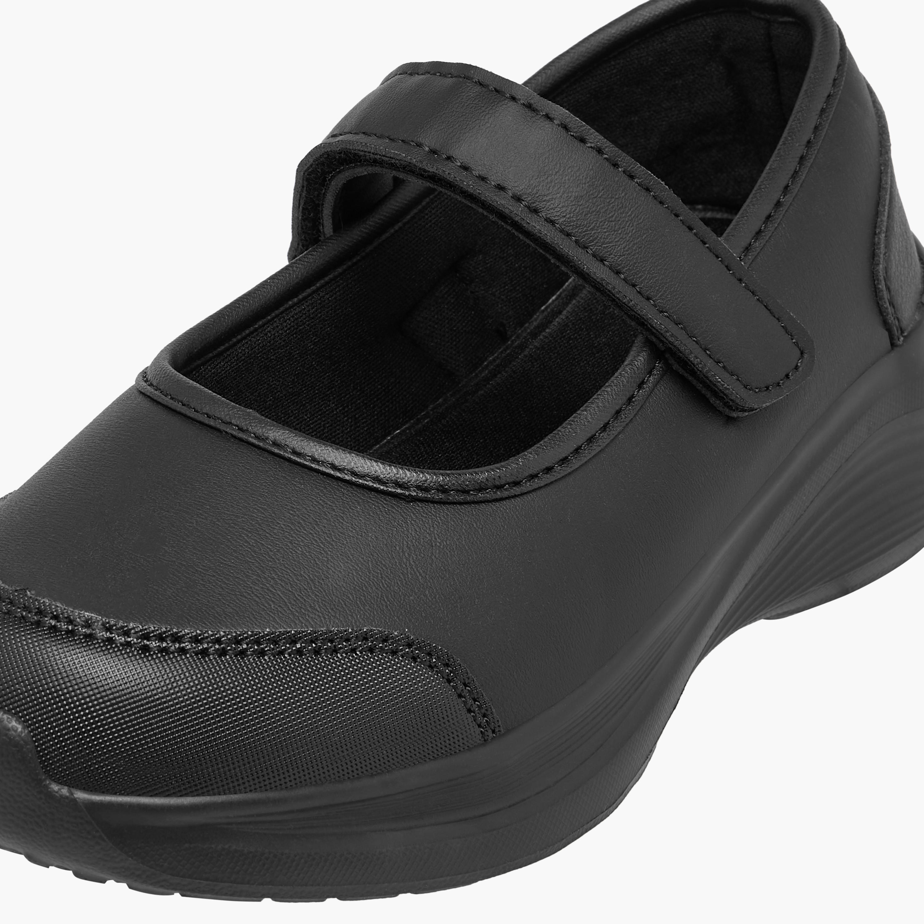 Dash Solid School Shoes with Hook and Loop Closure-girls-shoes-sports-image-6