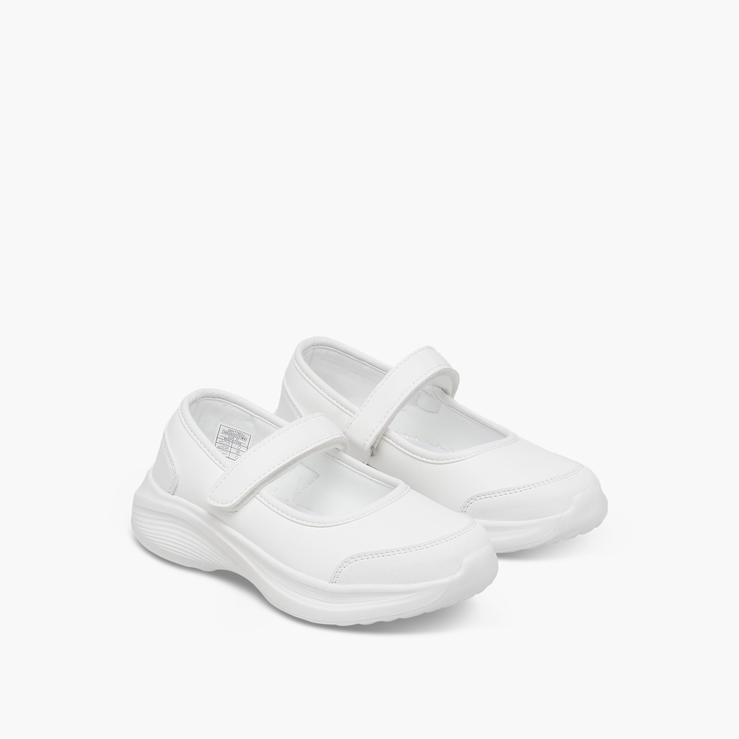 Dash Solid School Shoes with Hook and Loop Closure-girls-shoes-sports-image-1