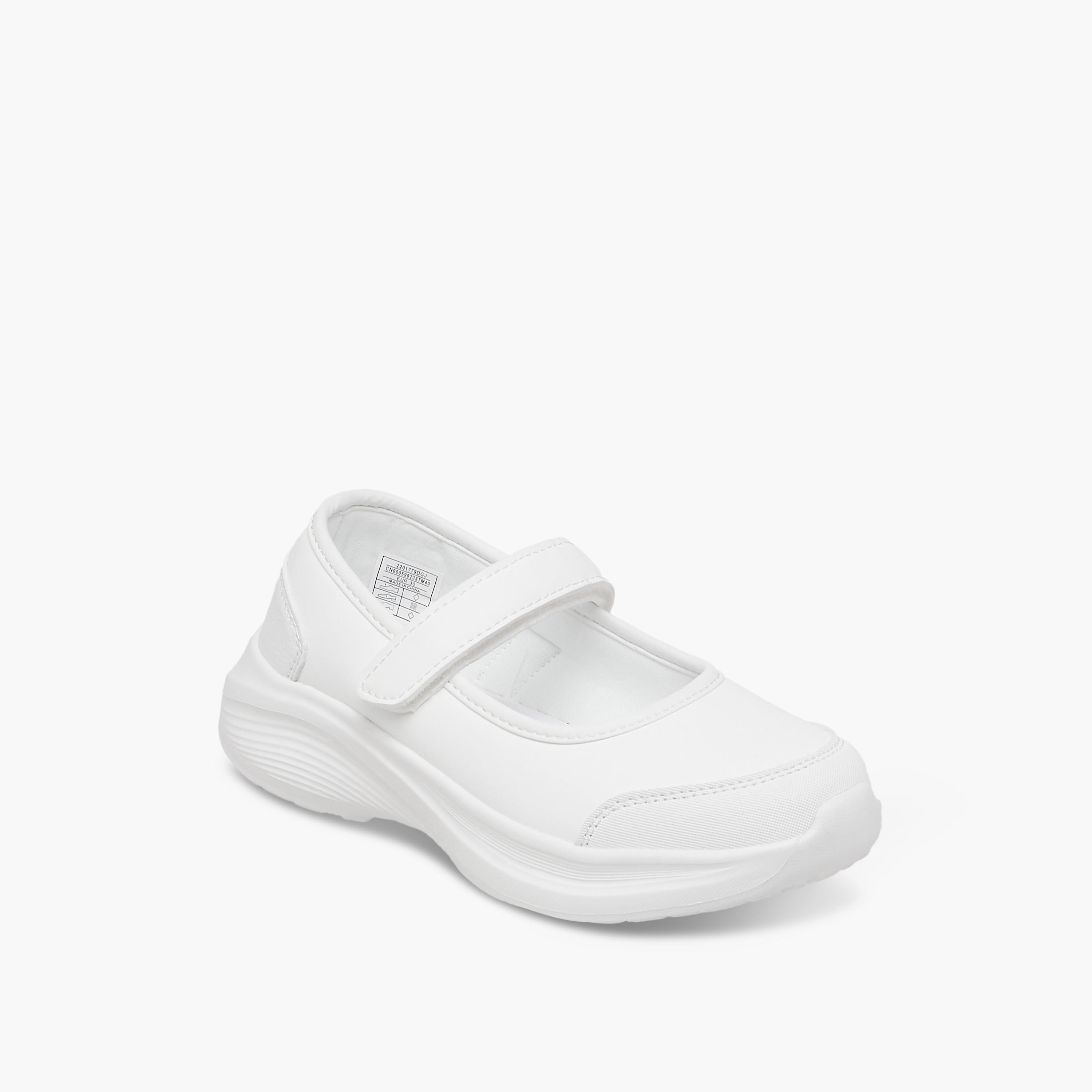 Dash Solid School Shoes with Hook and Loop Closure-girls-shoes-sports-image-2