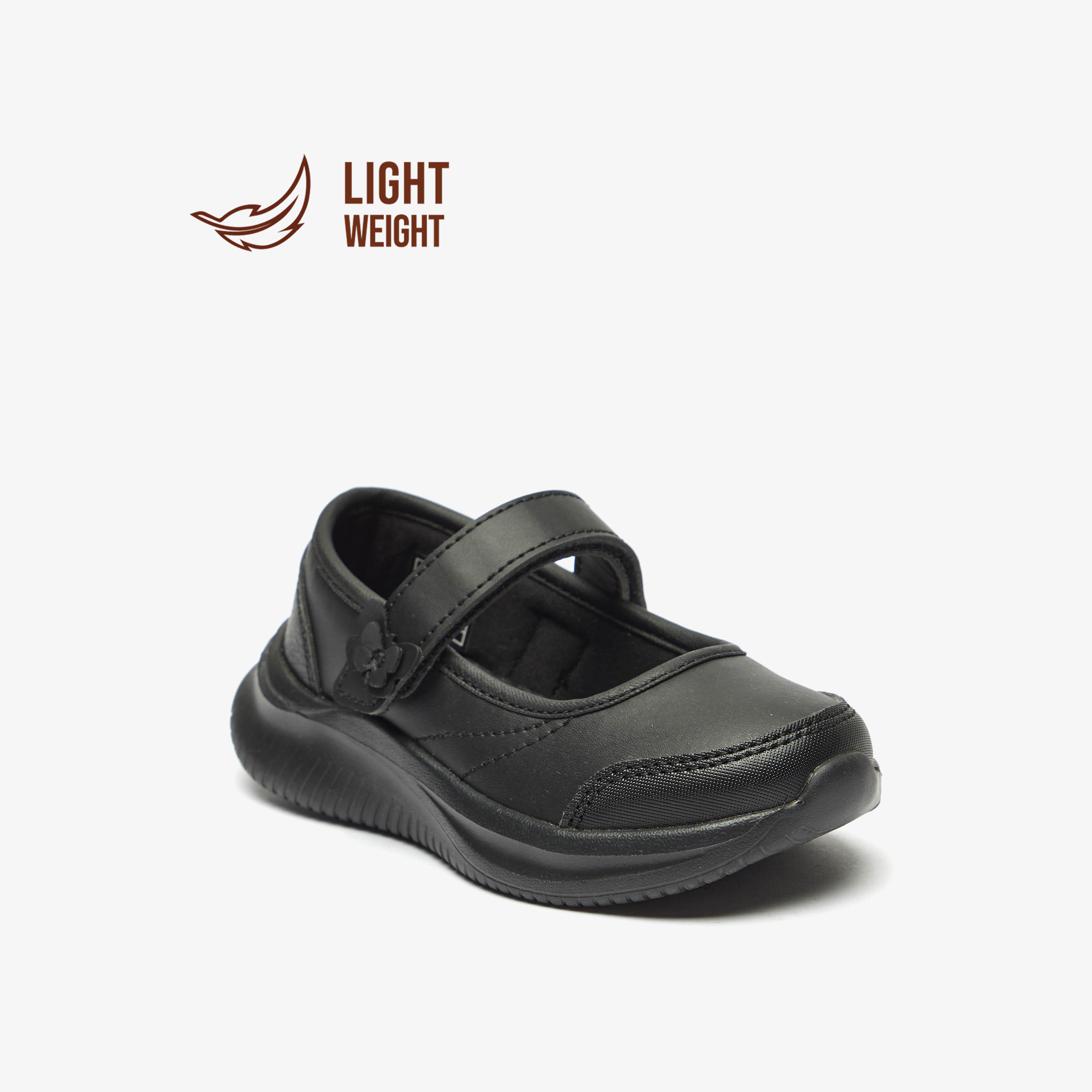 Dash Solid Mary Jane School Shoes with Hook and Loop Closure-girls-shoes-schoolshoes-image-1