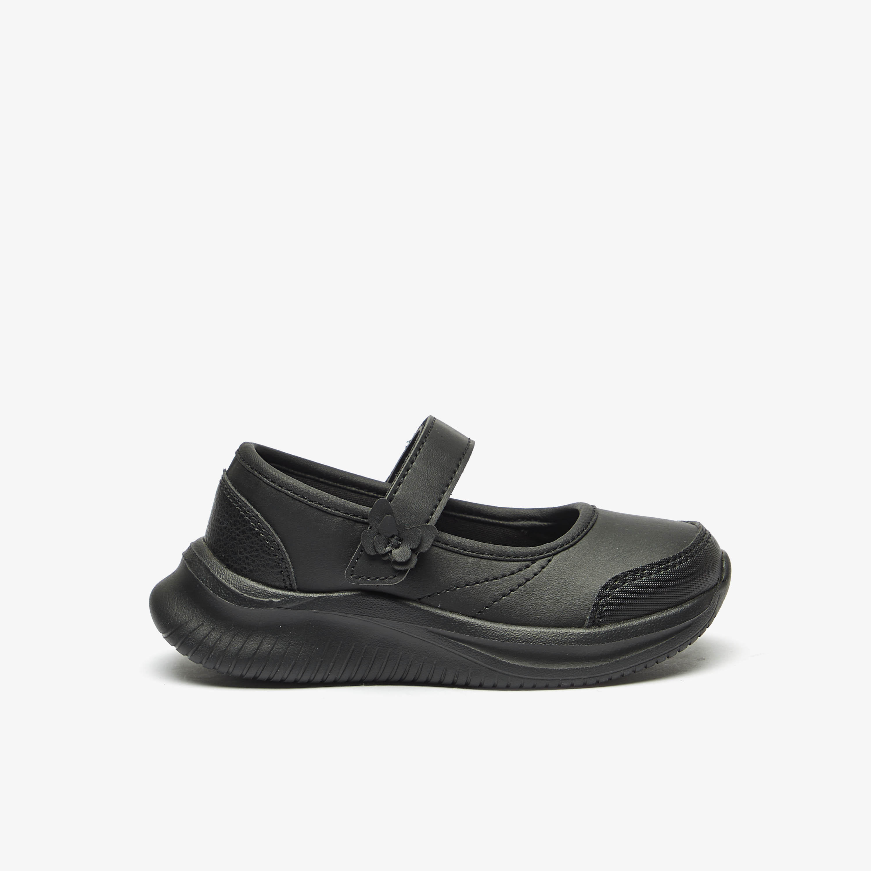 Dash Solid Mary Jane School Shoes with Hook and Loop Closure-girls-shoes-schoolshoes-image-3
